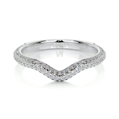 Anastasia Lab Grown Curved Wedding Ring (0.75 Carat) -Platinum
