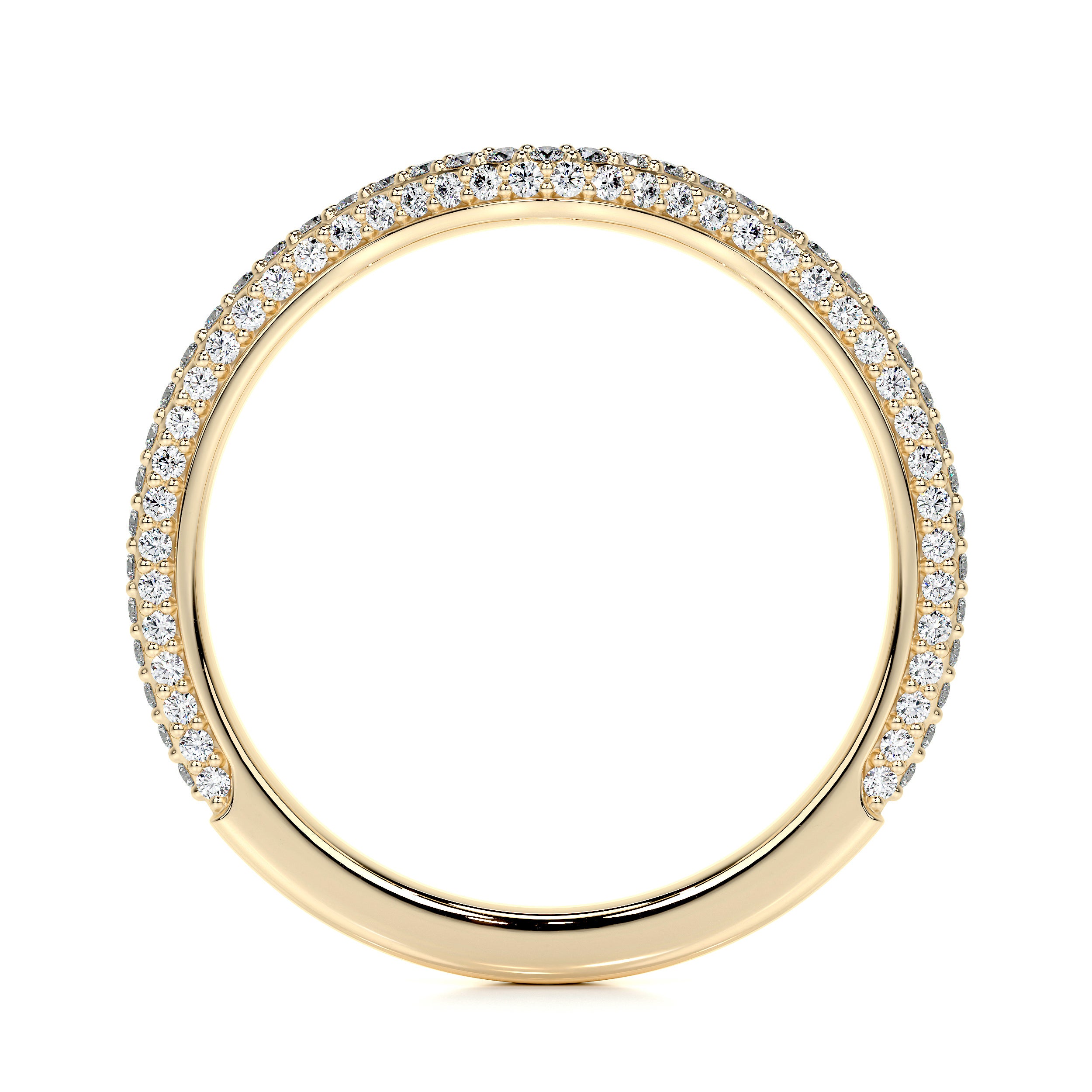 Anastasia Lab Grown Curved Wedding Ring   (0.75 Carat) -18K Yellow Gold
