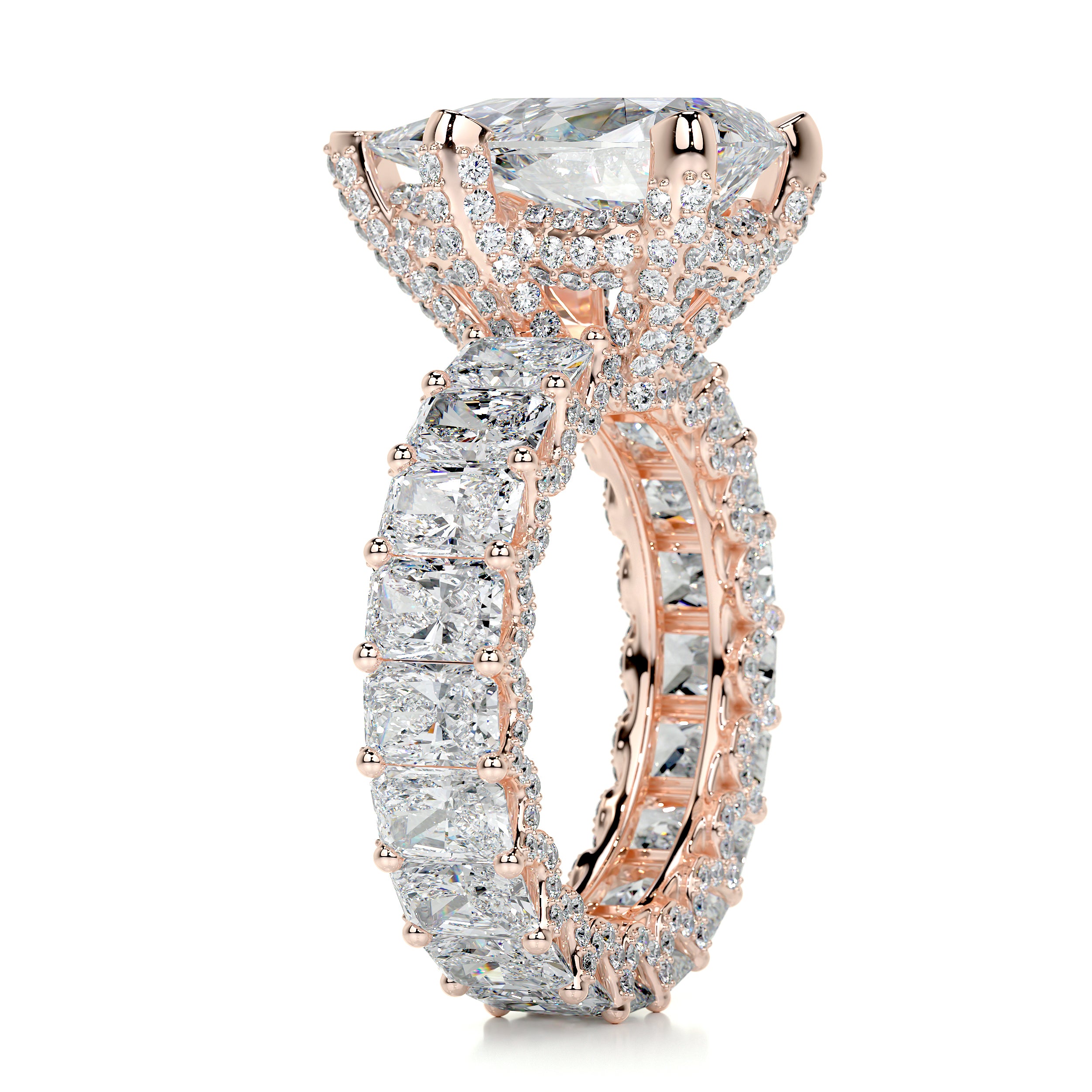 Arabella Diamond Engagement Ring   (8 Carat) -14K Rose Gold