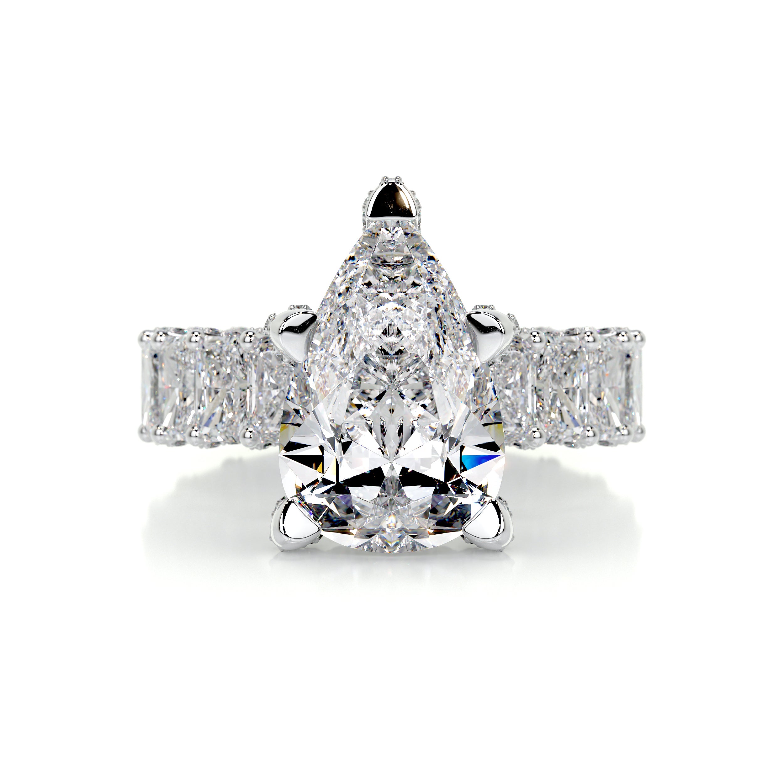 Arabella Diamond Engagement Ring   (8 Carat) -18K White Gold
