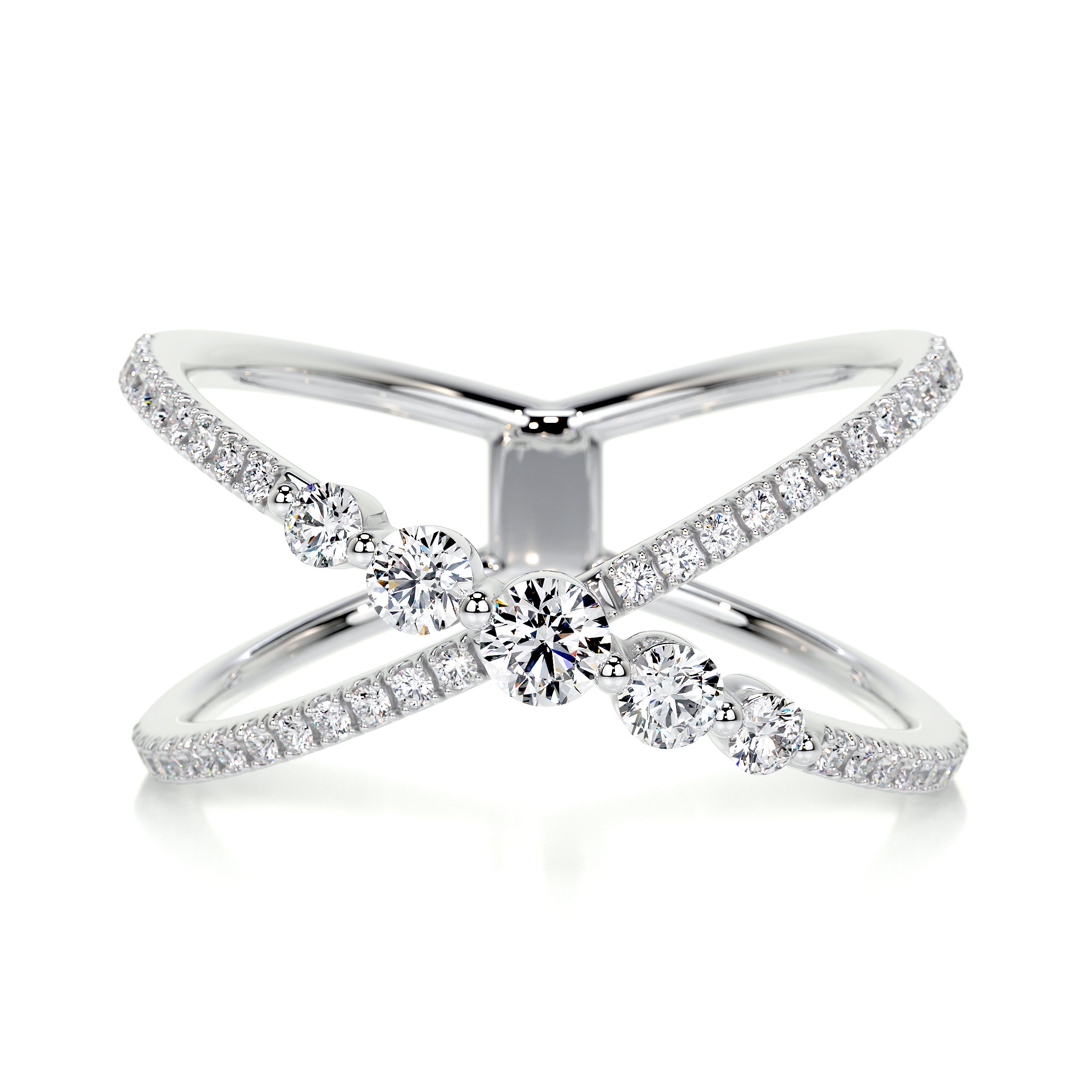 Iris Fashion Diamond Ring   (0.42 Carat) -18K White Gold