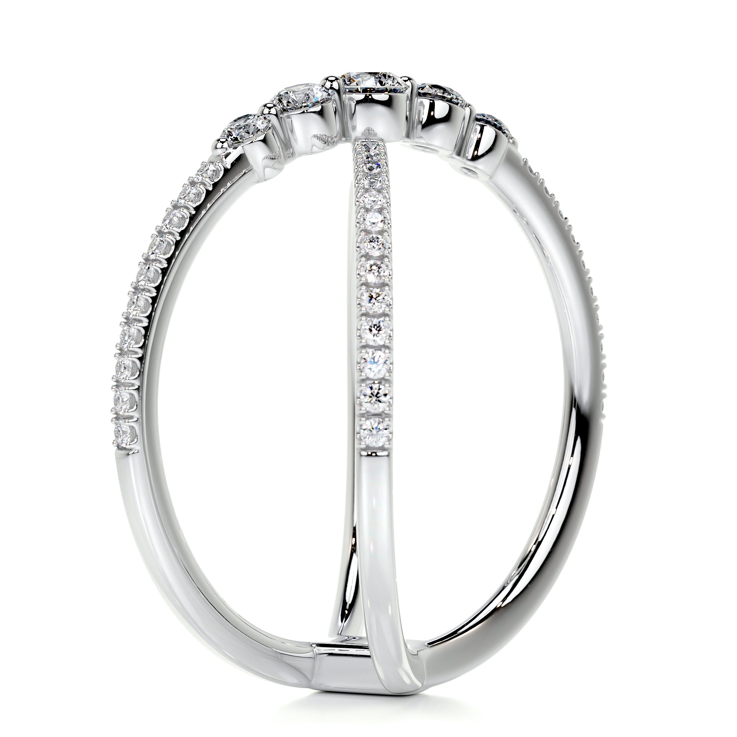 Iris Fashion Diamond Ring   (0.42 Carat) -14K White Gold