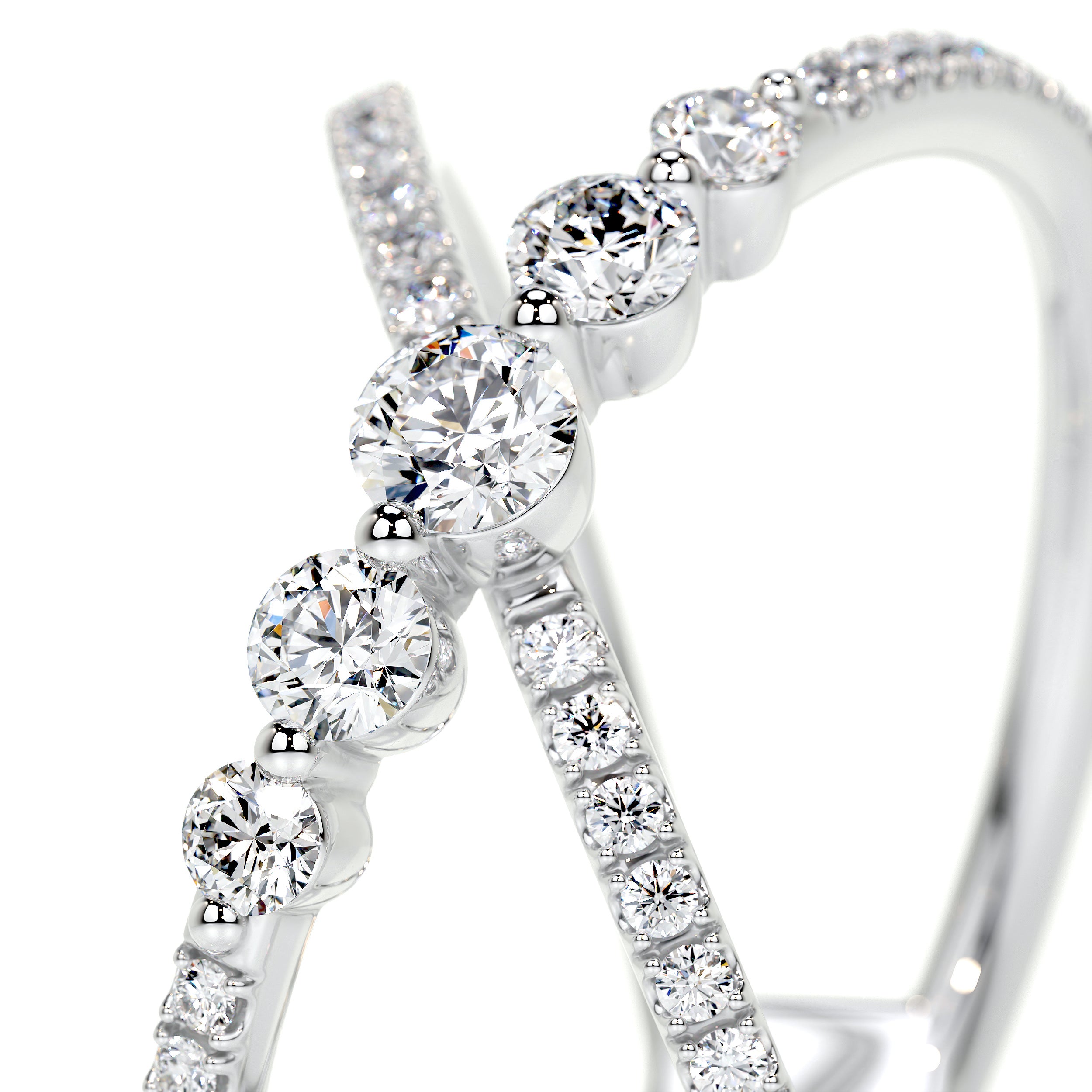 Iris Lab Grown Diamond Wedding Ring   (0.42 Carat) -14K White Gold