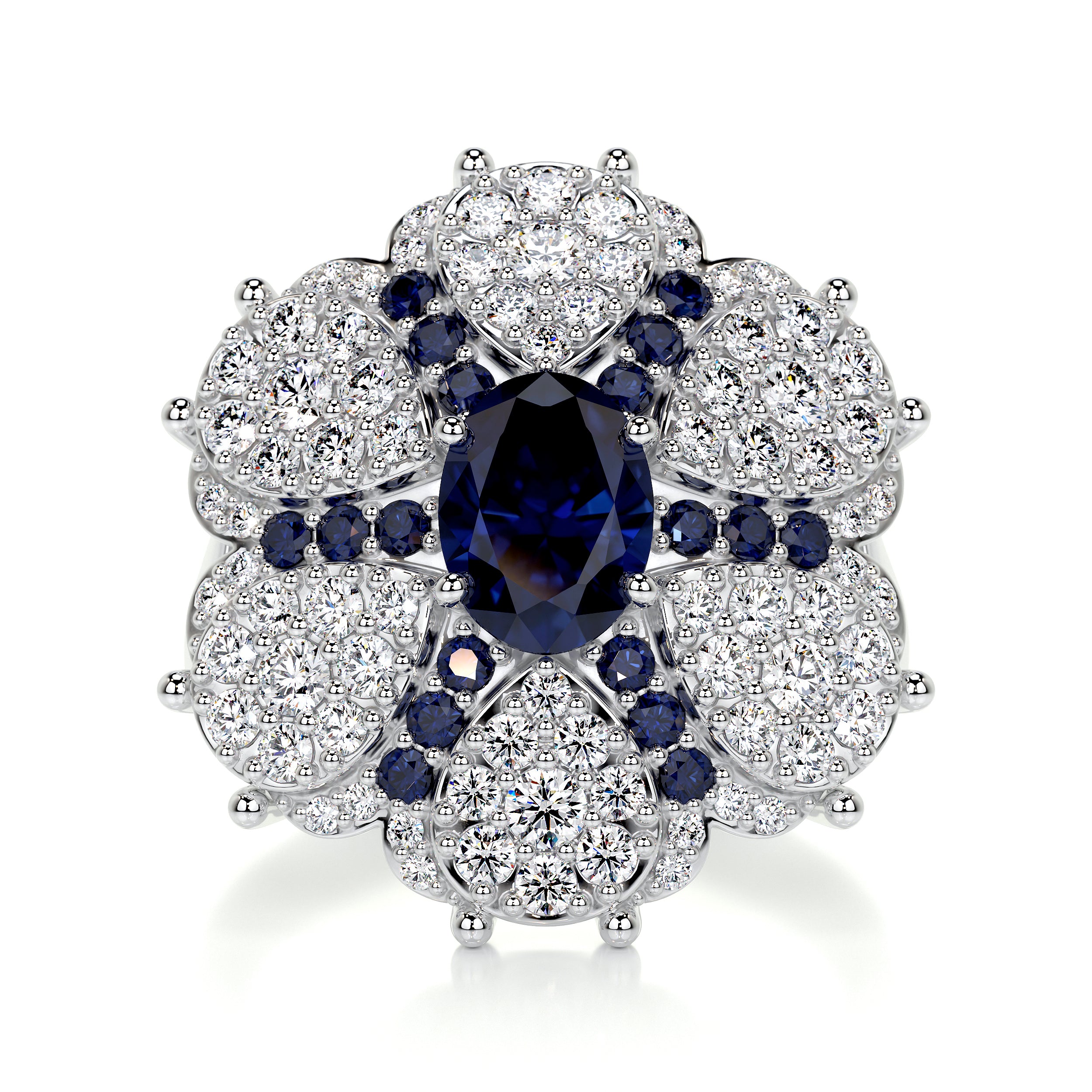 Amora Fashion Gemstones & Diamonds Ring   (2.91 Carat) -18K White Gold