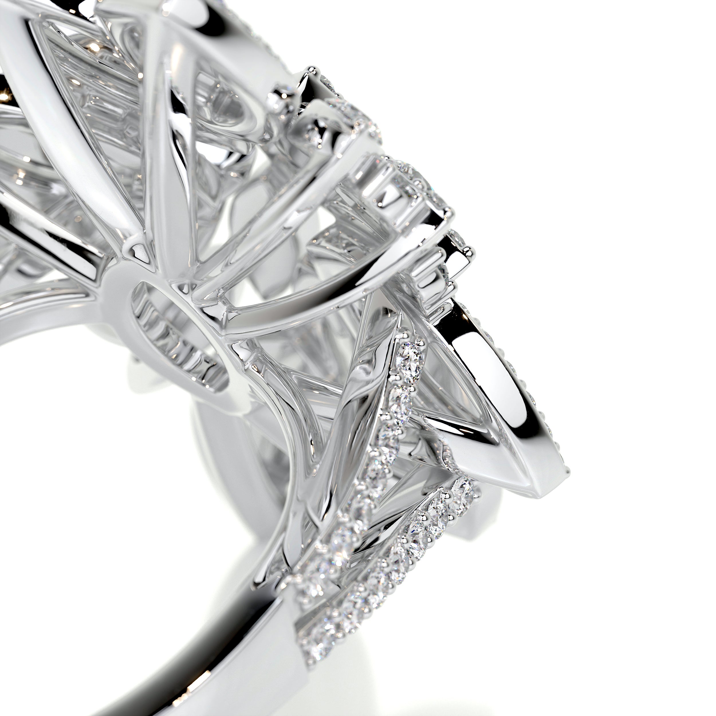 Ivory Fashion Diamond Ring   (1.5 Carat) -18K White Gold
