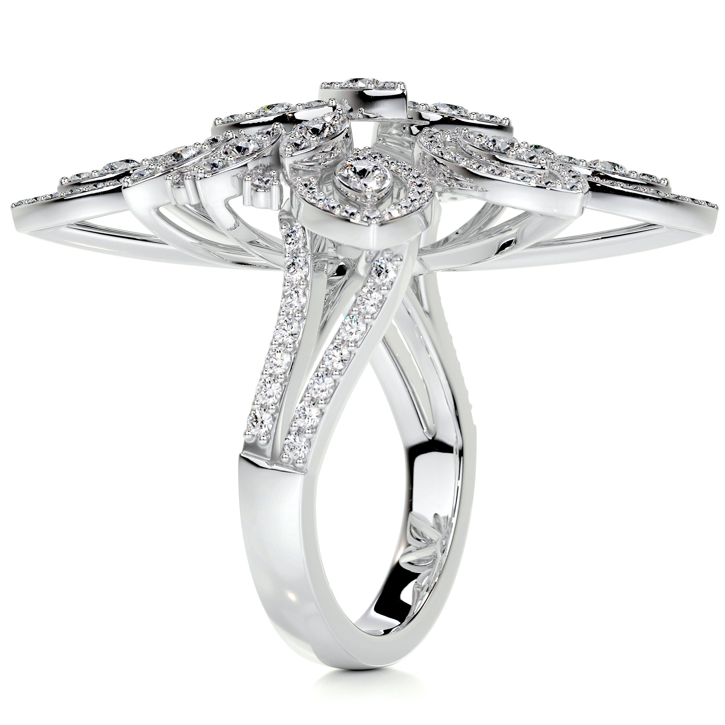 Ivory Fashion Diamond Ring   (1.5 Carat) -18K White Gold
