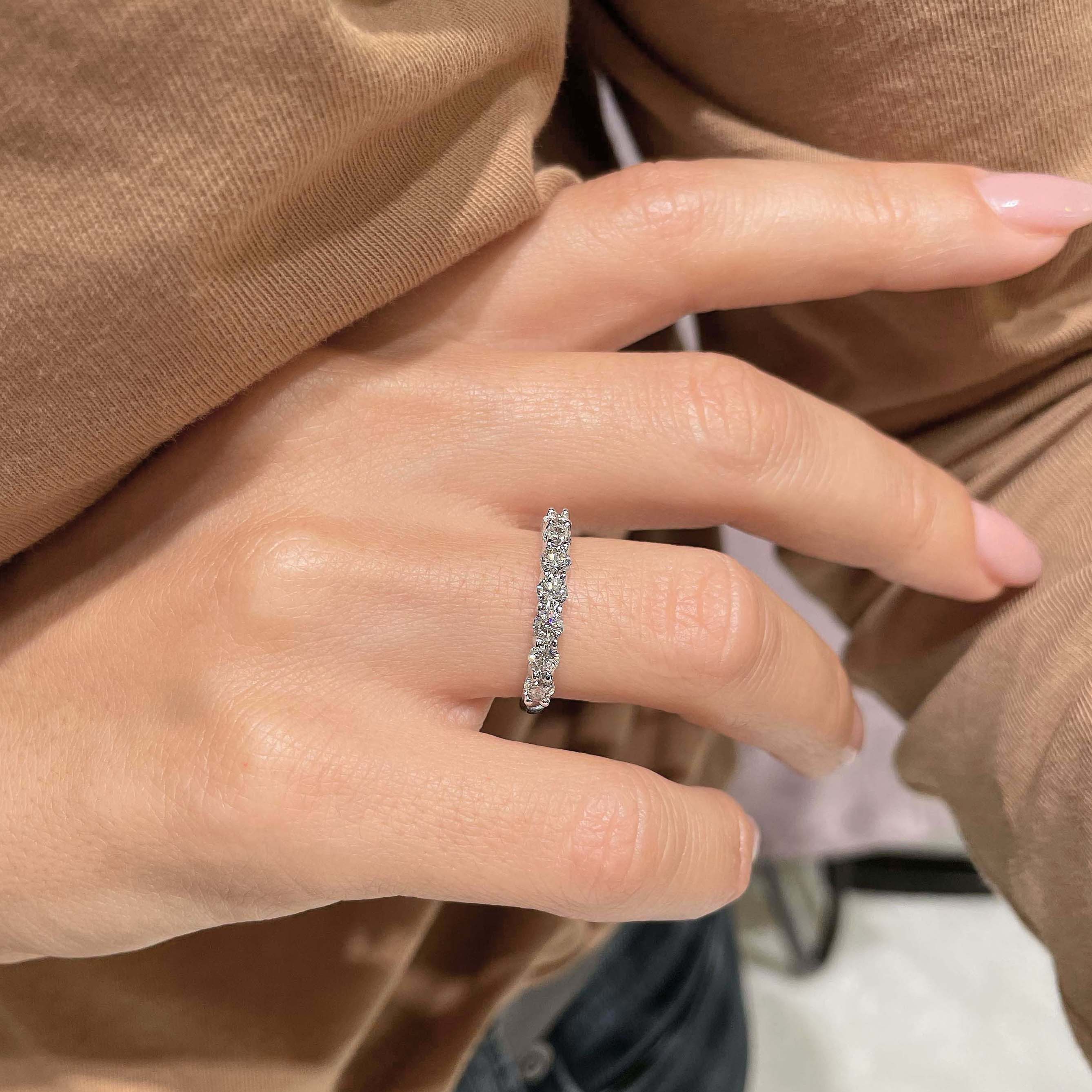 Catherine Diamond Wedding Ring   (0.75 Carat) -18K White Gold