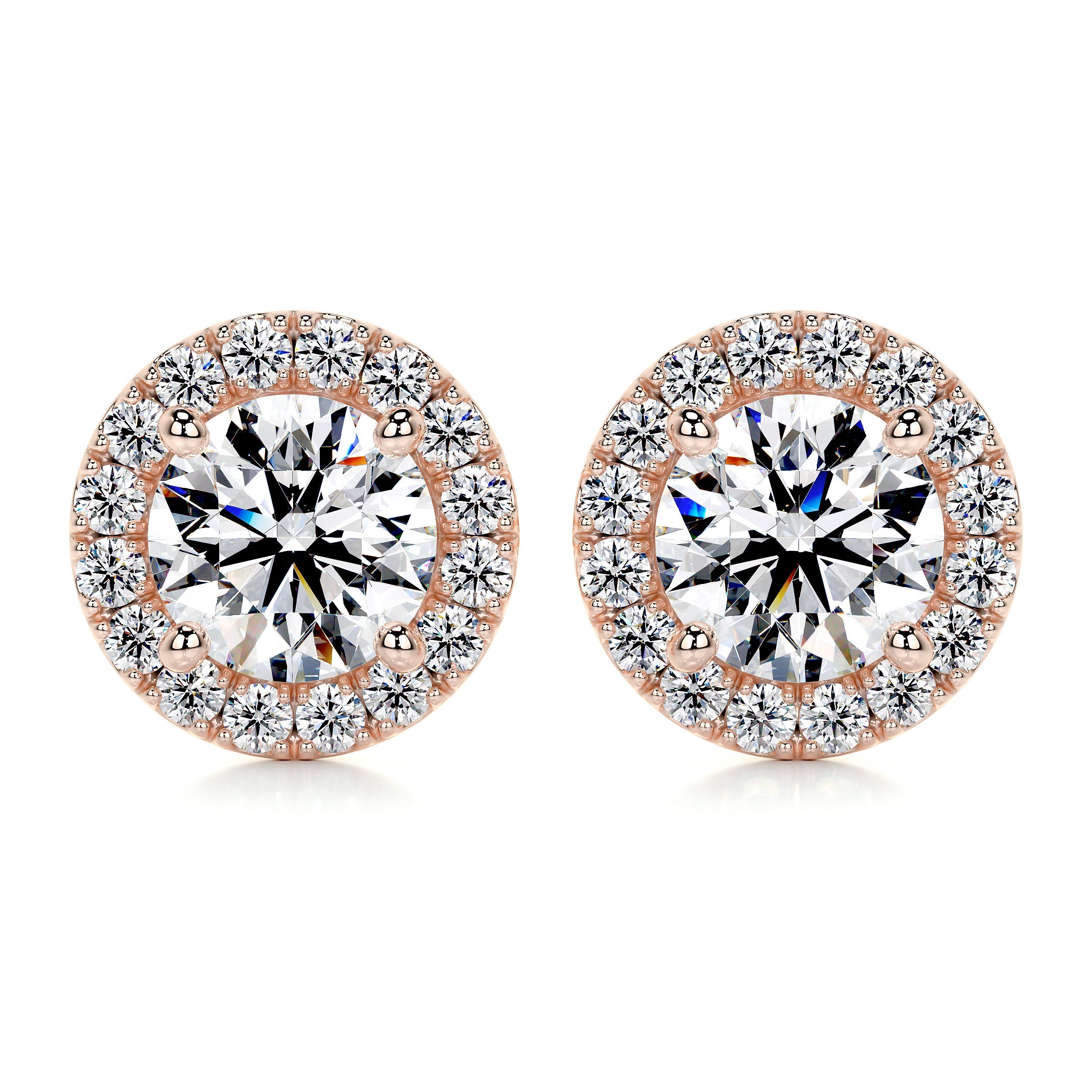 Erica Lab Grown Diamond Earrings   (1 Carat) -14K Rose Gold