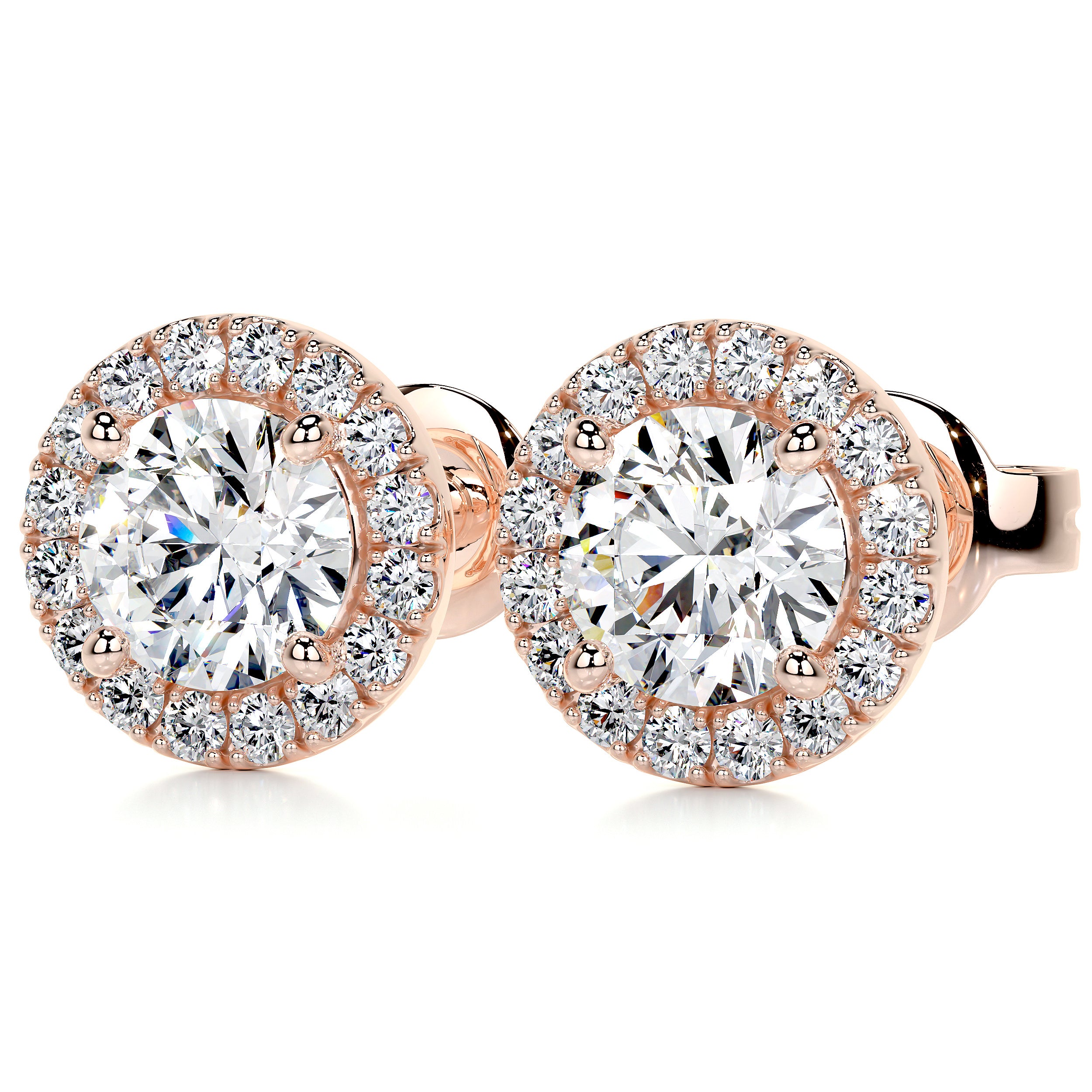 Erica Lab Grown Diamond Earrings   (1 Carat) -14K Rose Gold