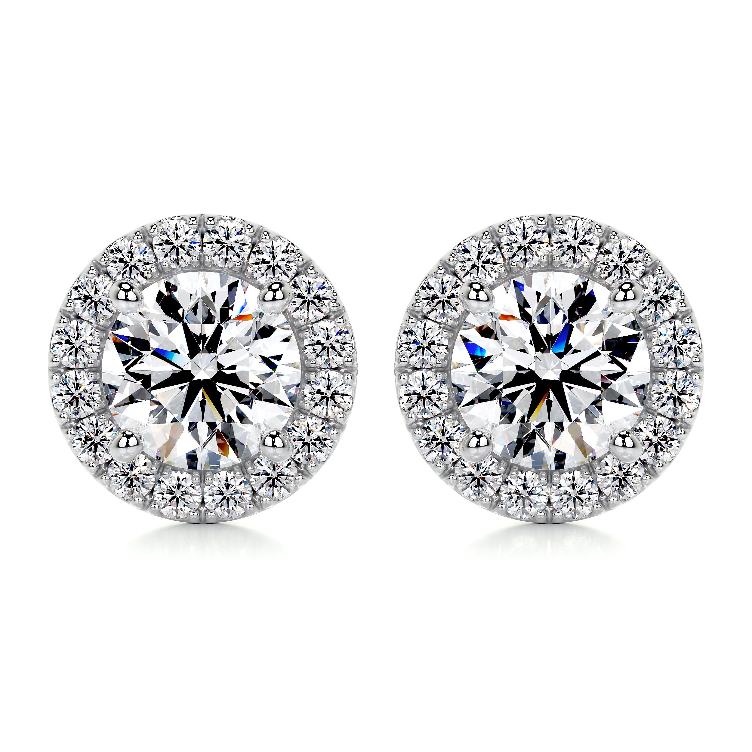 Erica Diamond Earrings   (1 Carat) -14K White Gold