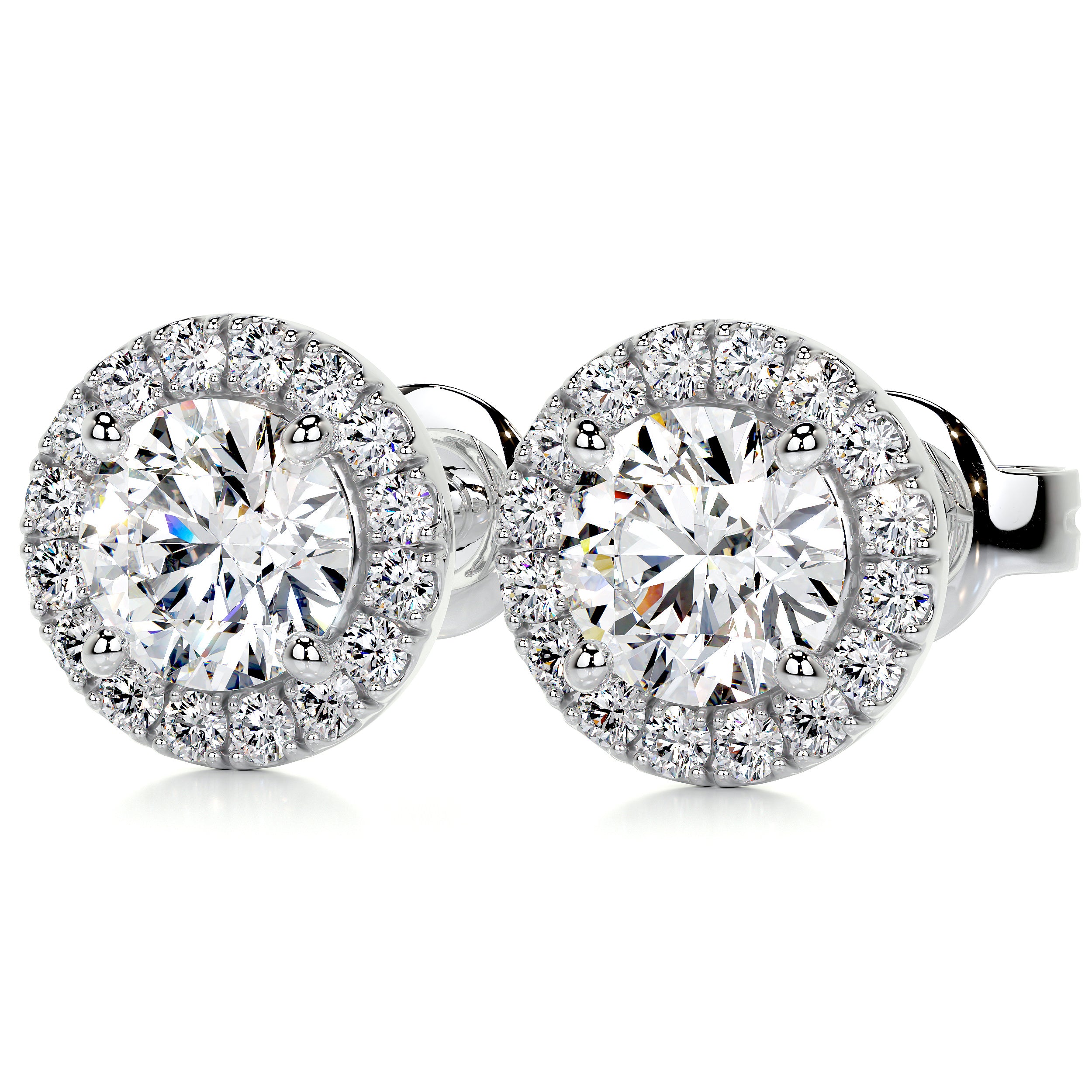 Erica Lab Grown Diamond Earrings   (1 Carat) -14K White Gold