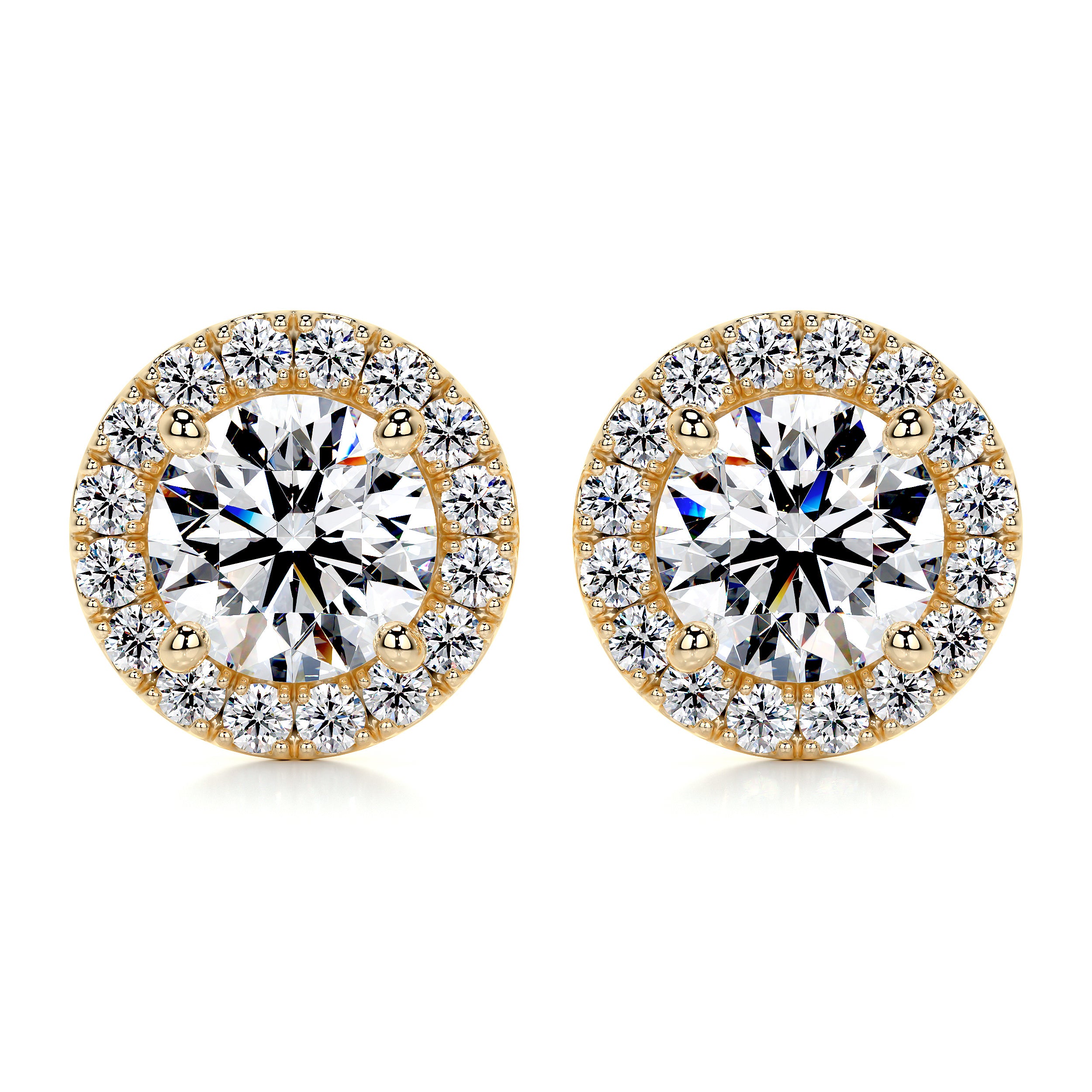 Erica Diamond Earrings   (1 Carat) -18K Yellow Gold