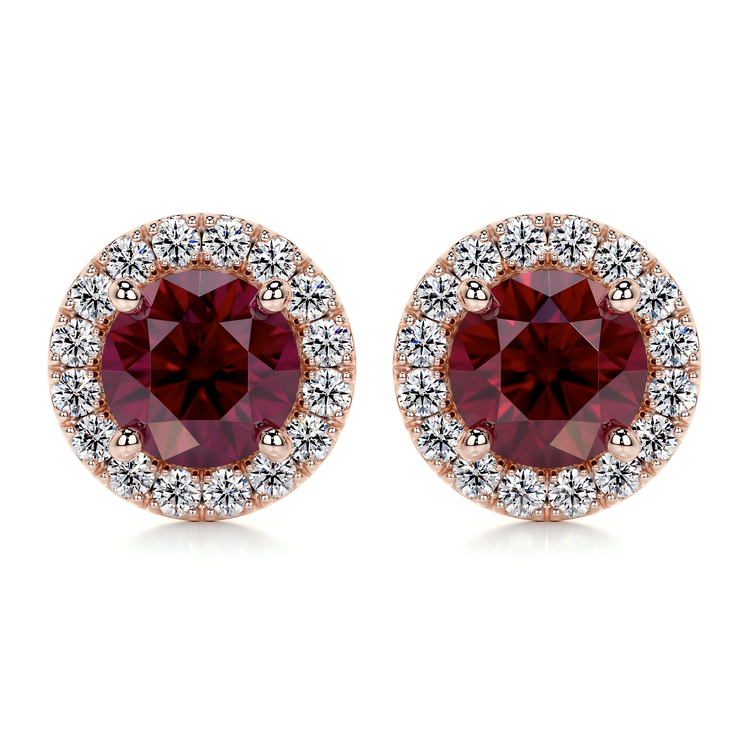 Erica Gemstones & Diamonds Earrings   (2.30 Carat) - 14K Rose Gold