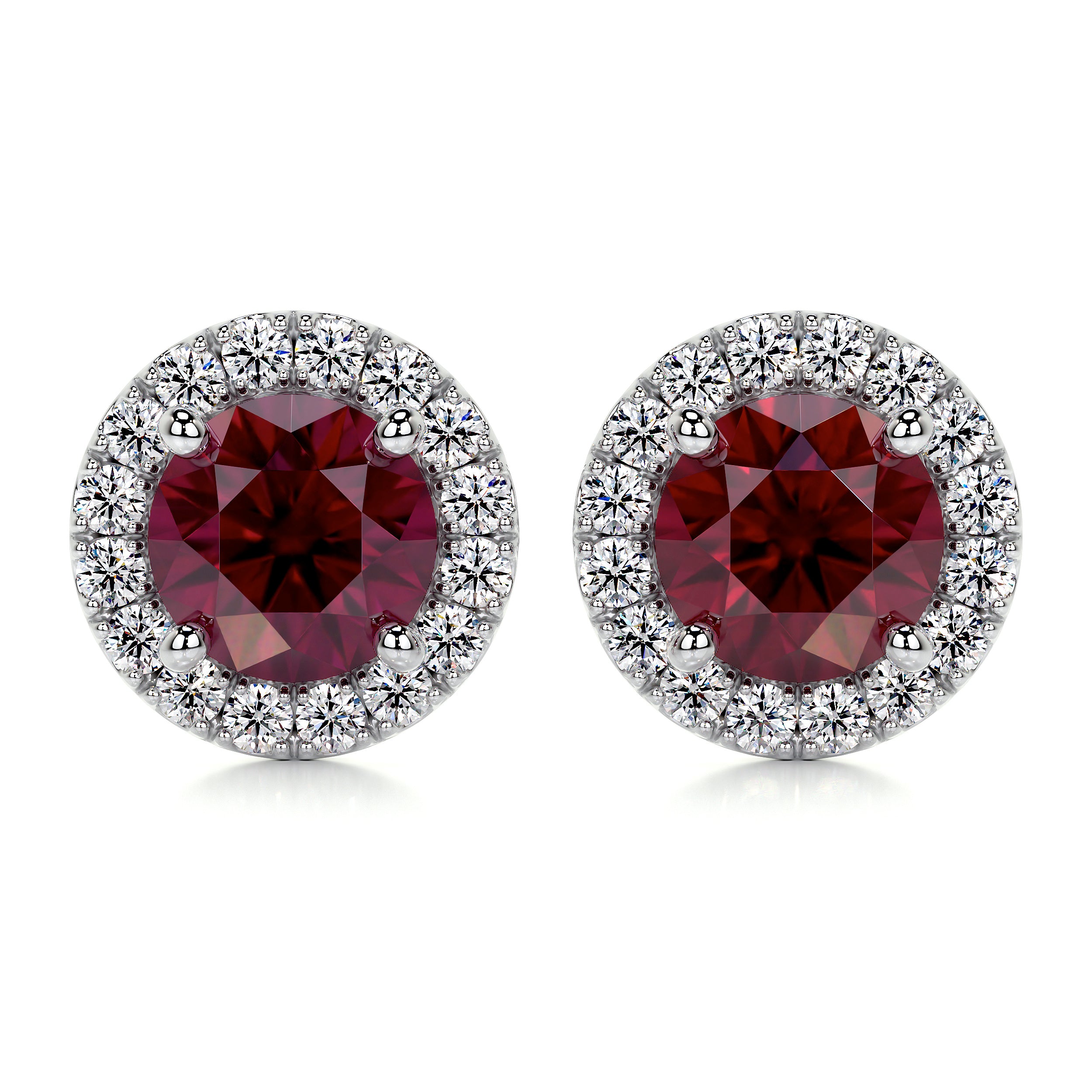 Erica Gemstones & Diamonds Earrings   (2.30 Carat) - 14K White Gold