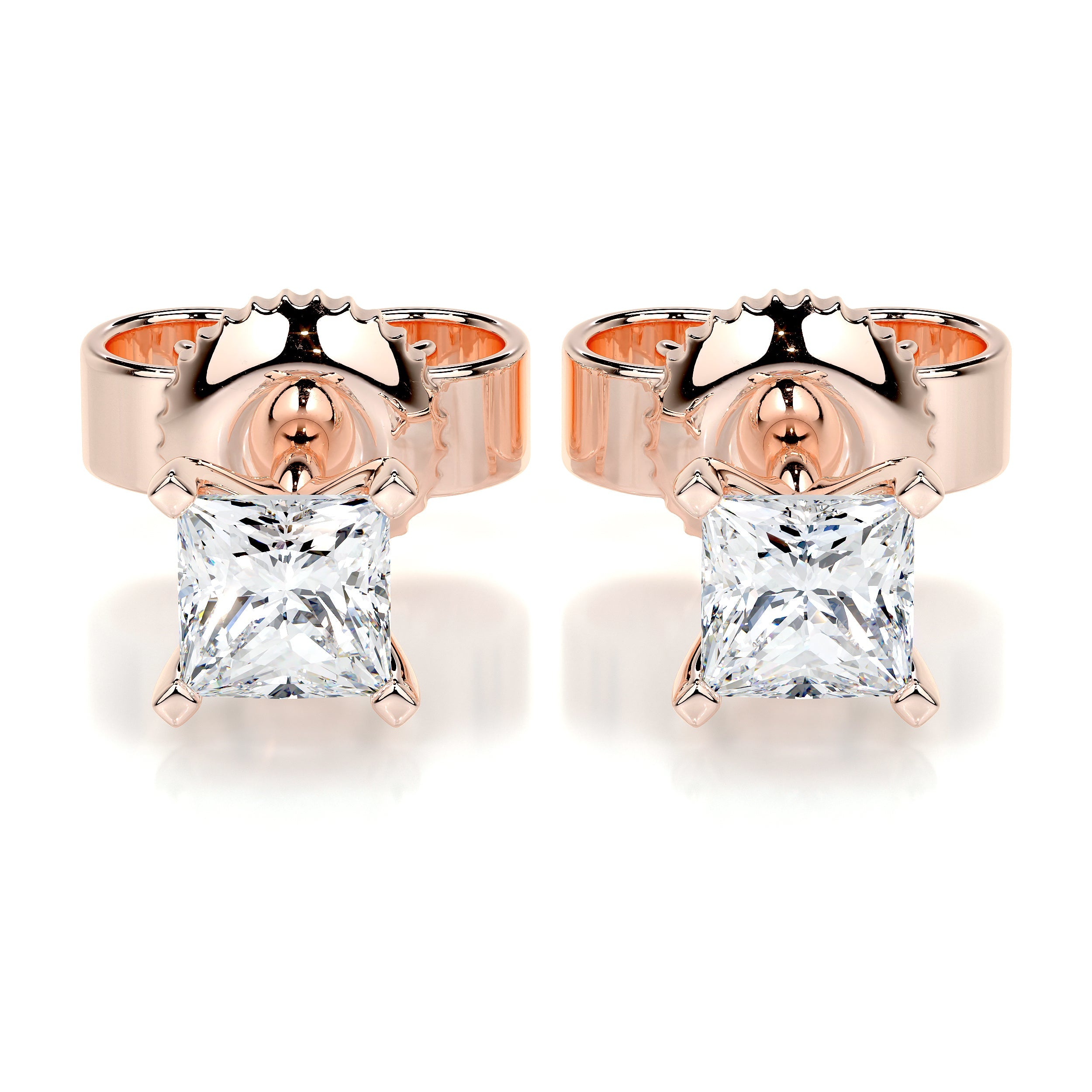 Magnolia Lab Grown Diamond Earrings   (4 Carat) -14K Rose Gold