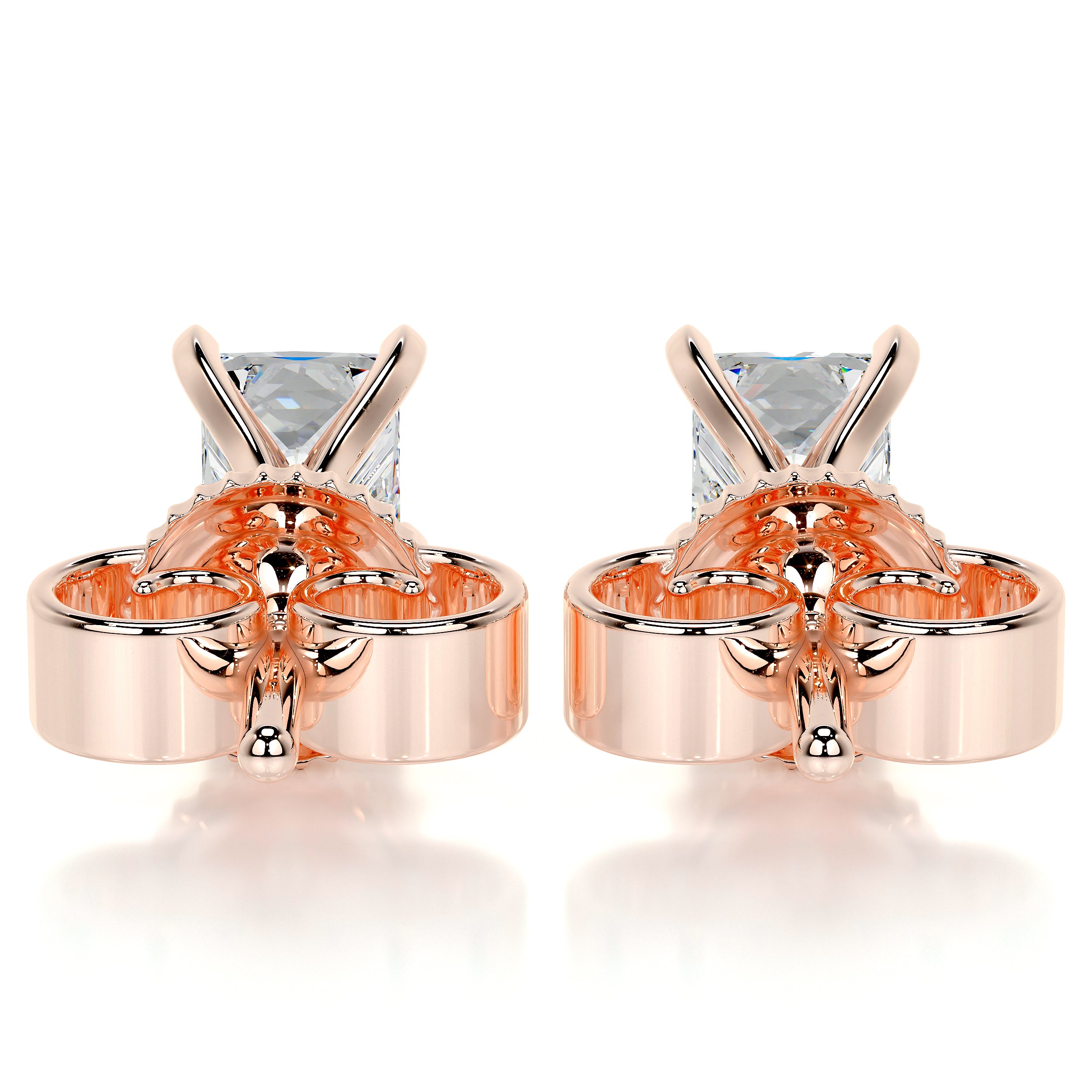 Magnolia Diamond Earrings   (4 Carat) -14K Rose Gold