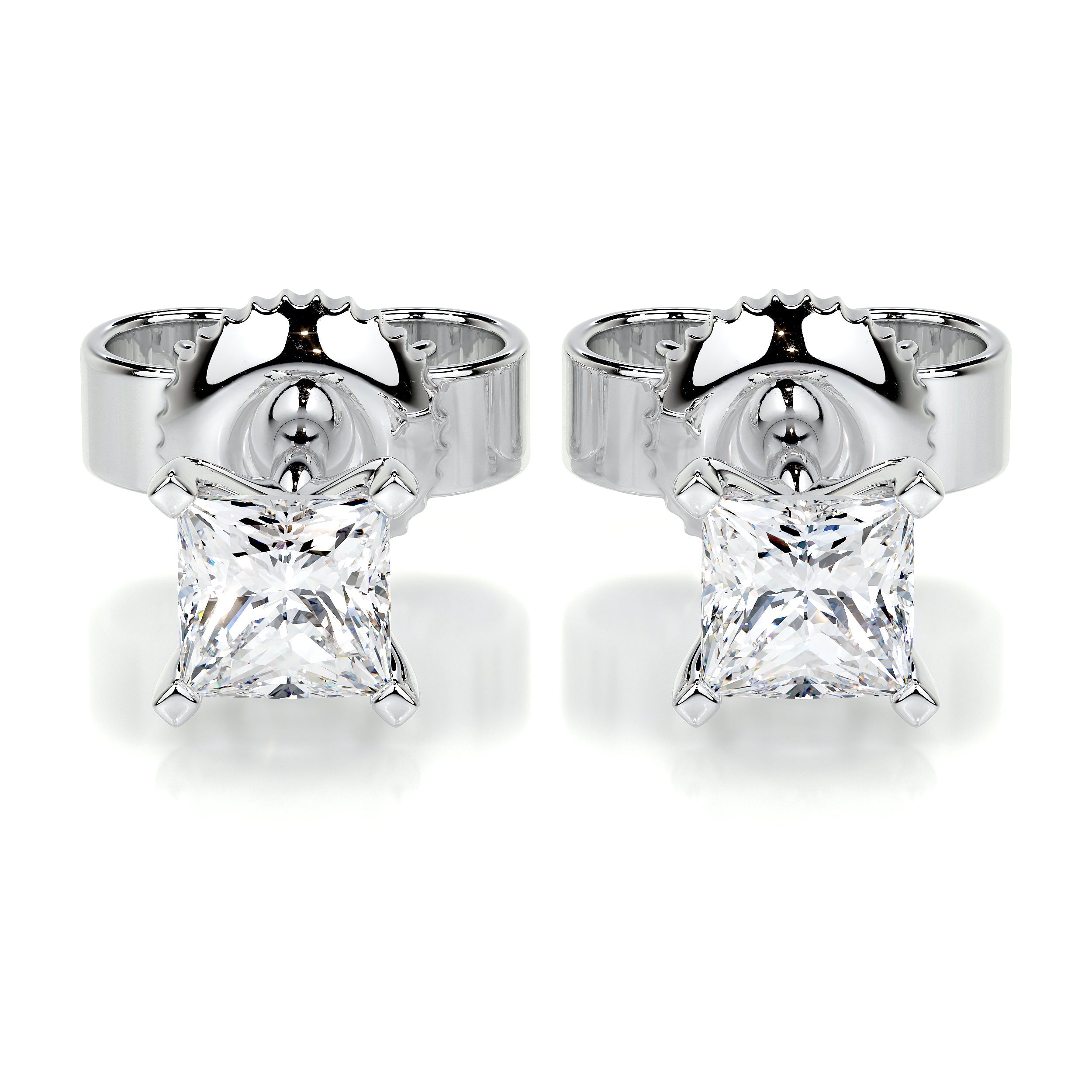 Magnolia Lab Grown Diamond Earrings   (4 Carat) -18K White Gold