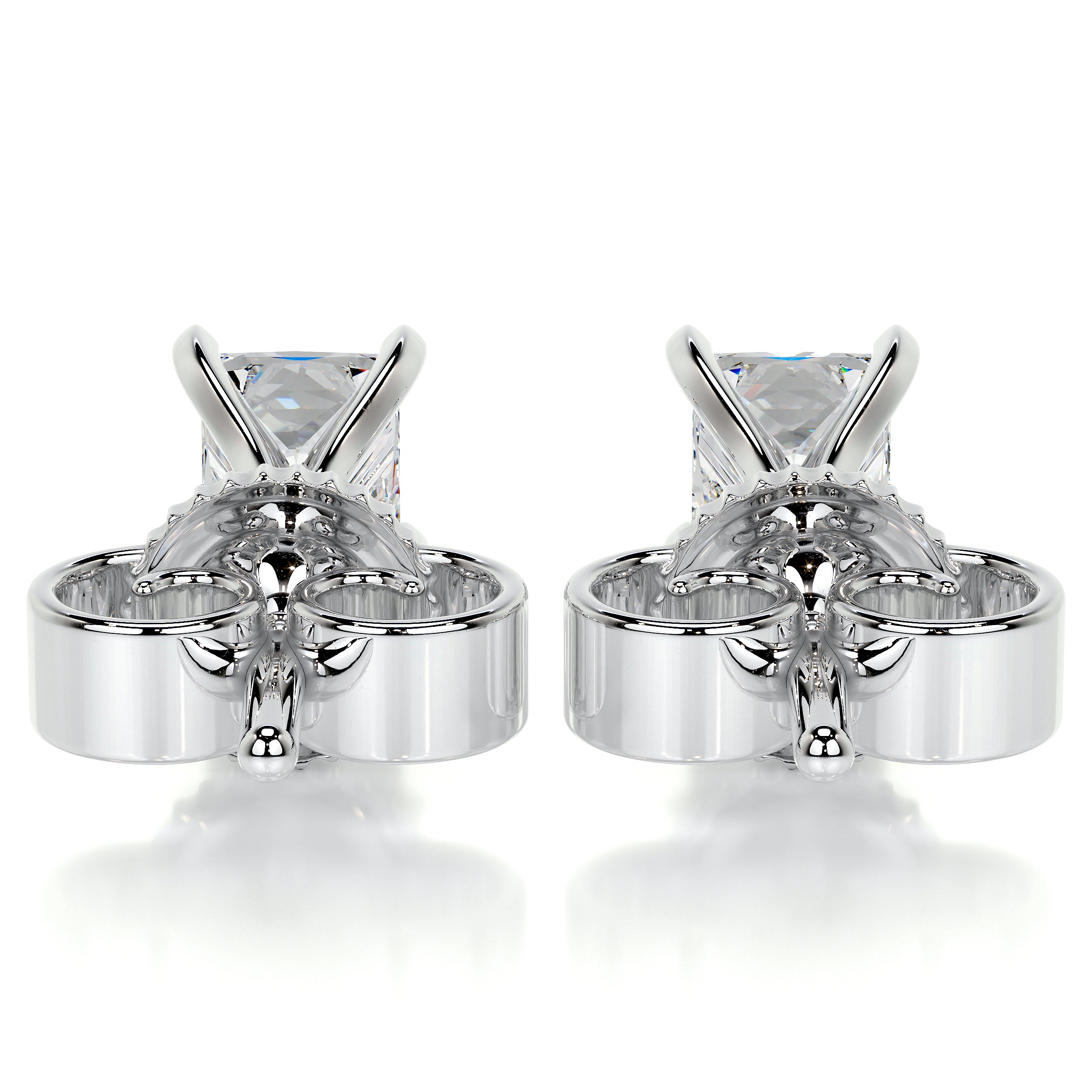 Magnolia Diamond Earrings   (4 Carat) -14K White Gold