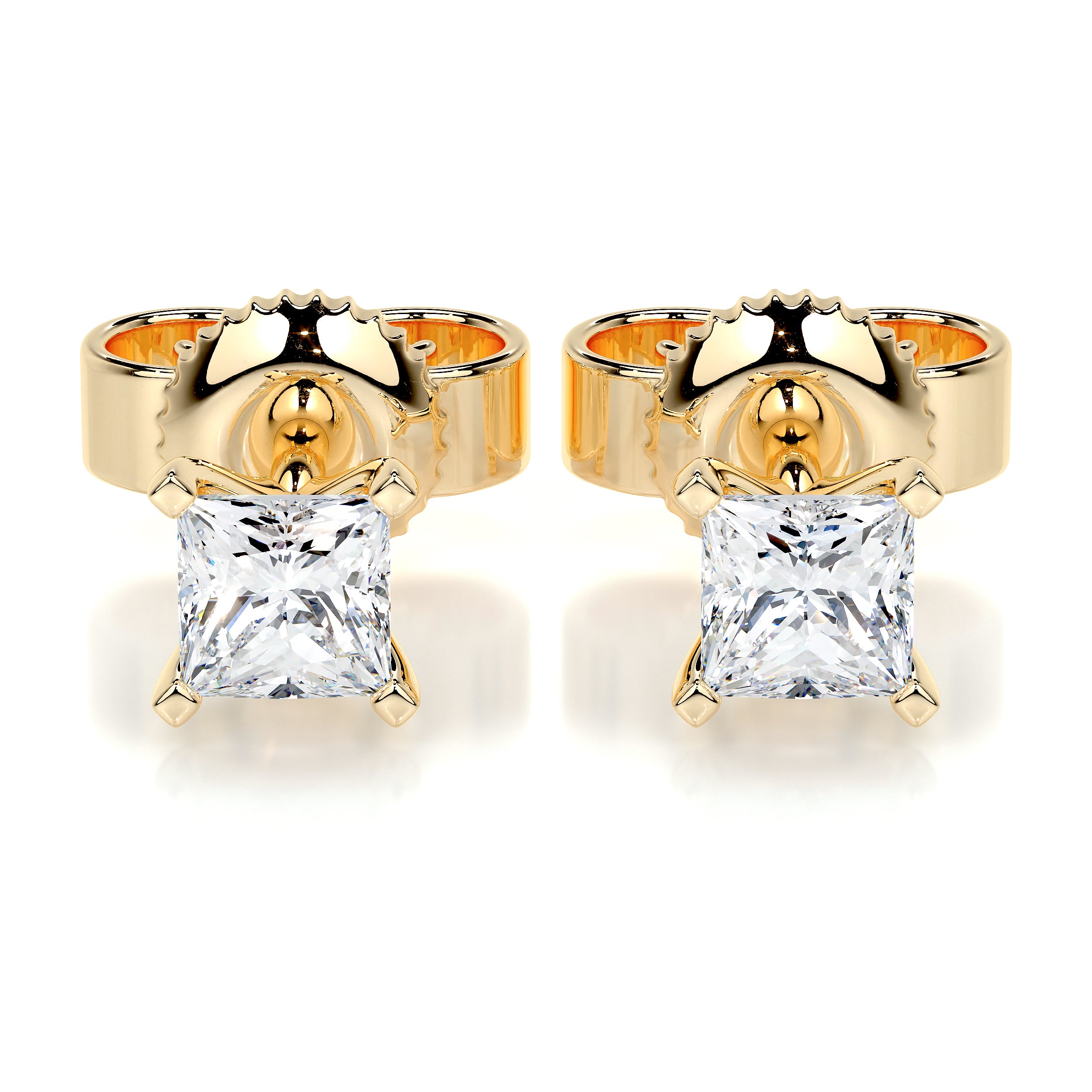 Magnolia Diamond Earrings   (4 Carat) -18K Yellow Gold
