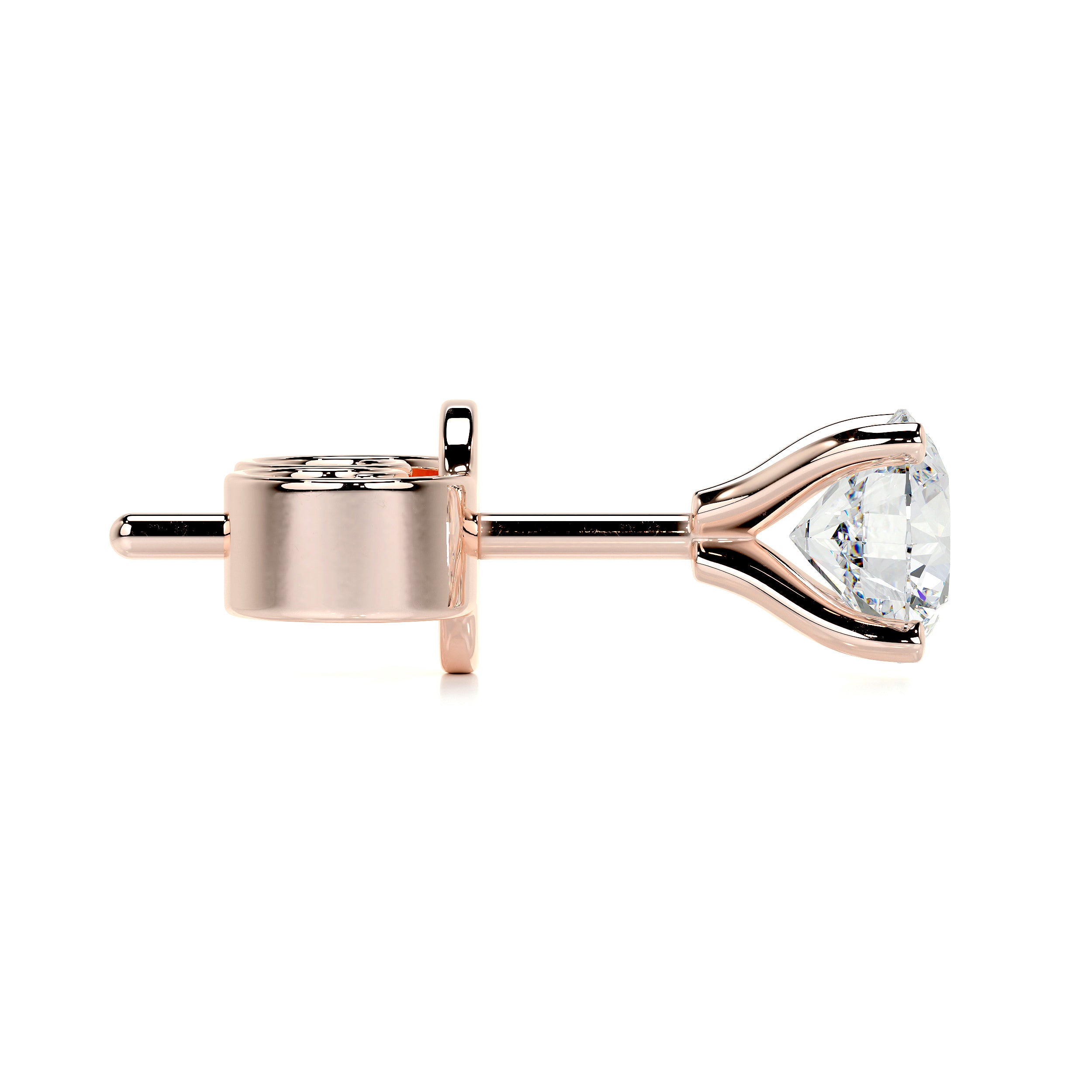 Allen Diamond Earrings   (2 Carat) -14K Rose Gold