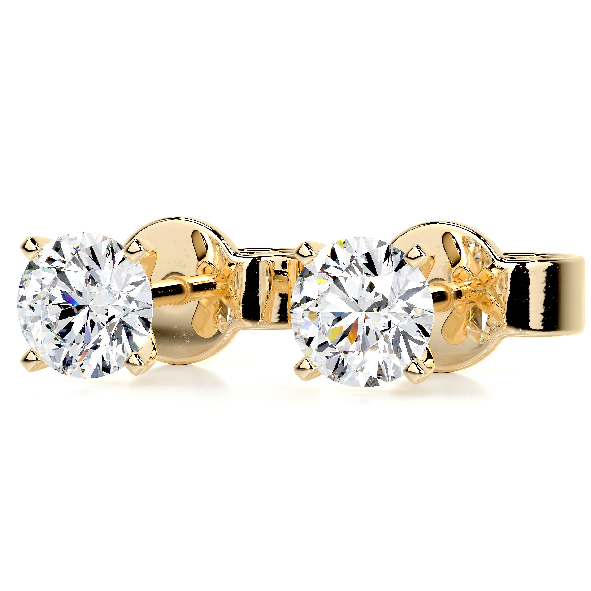 Allen Lab Grown Diamond Earrings   (2 Carat) -18K Yellow Gold