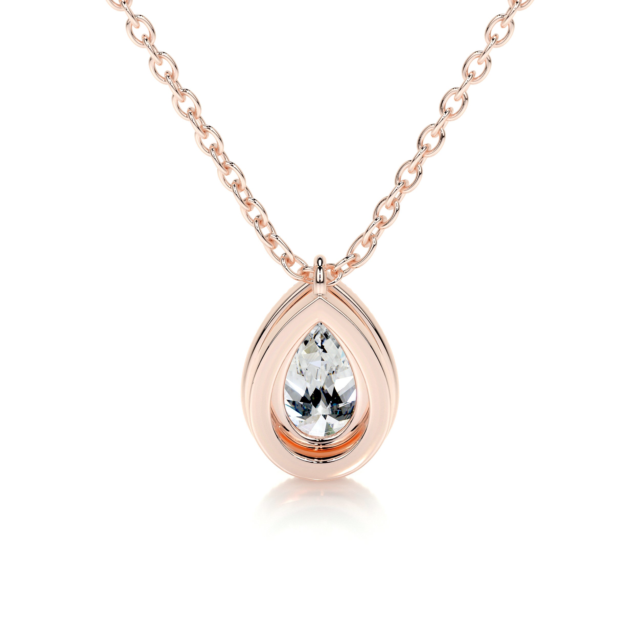 Nancy Diamond Pendant   (1.75 Carat) -14K Rose Gold