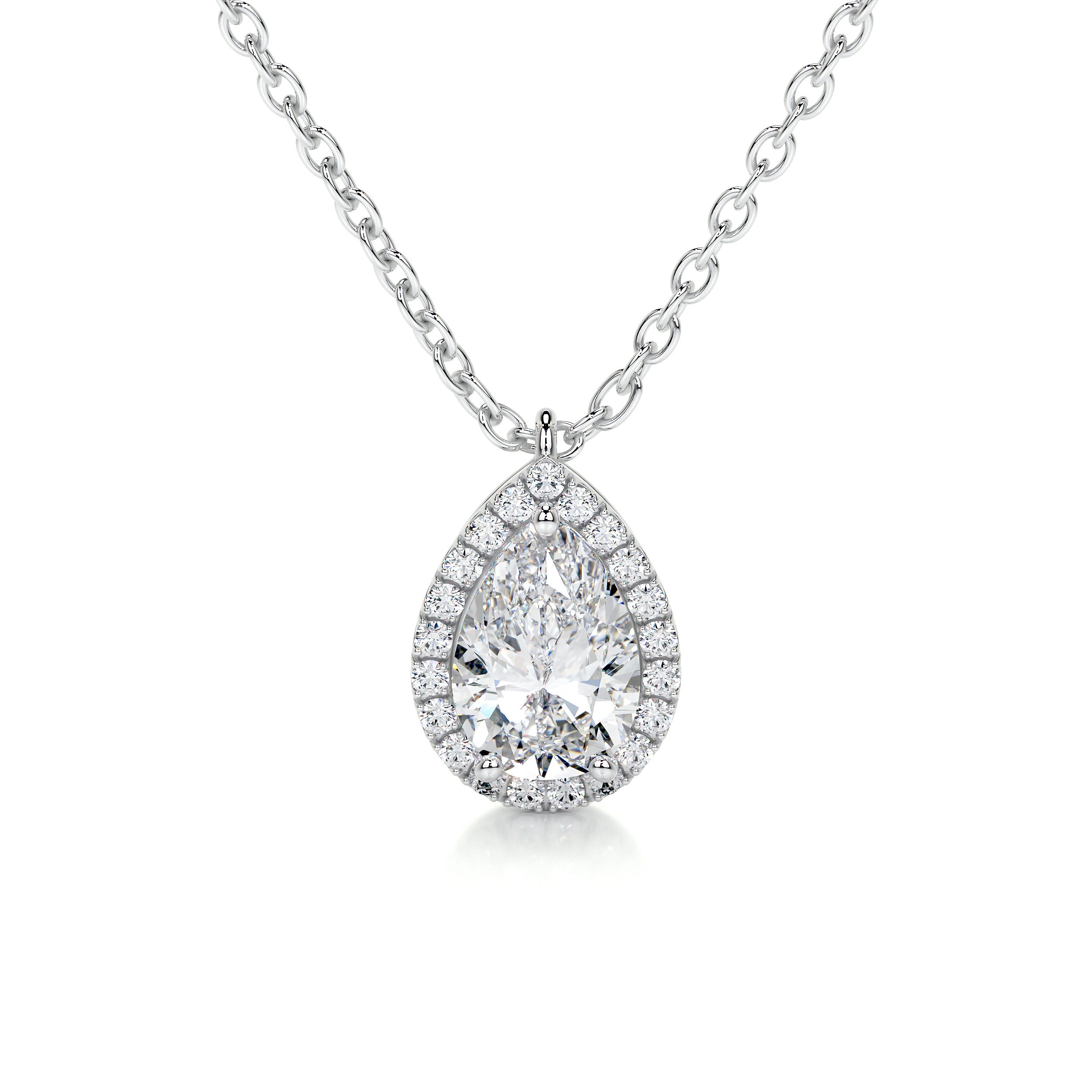 .25CT Natural Pear Diamond White Gold Solitaire K SI2 14K Yellow Gold  Necklace