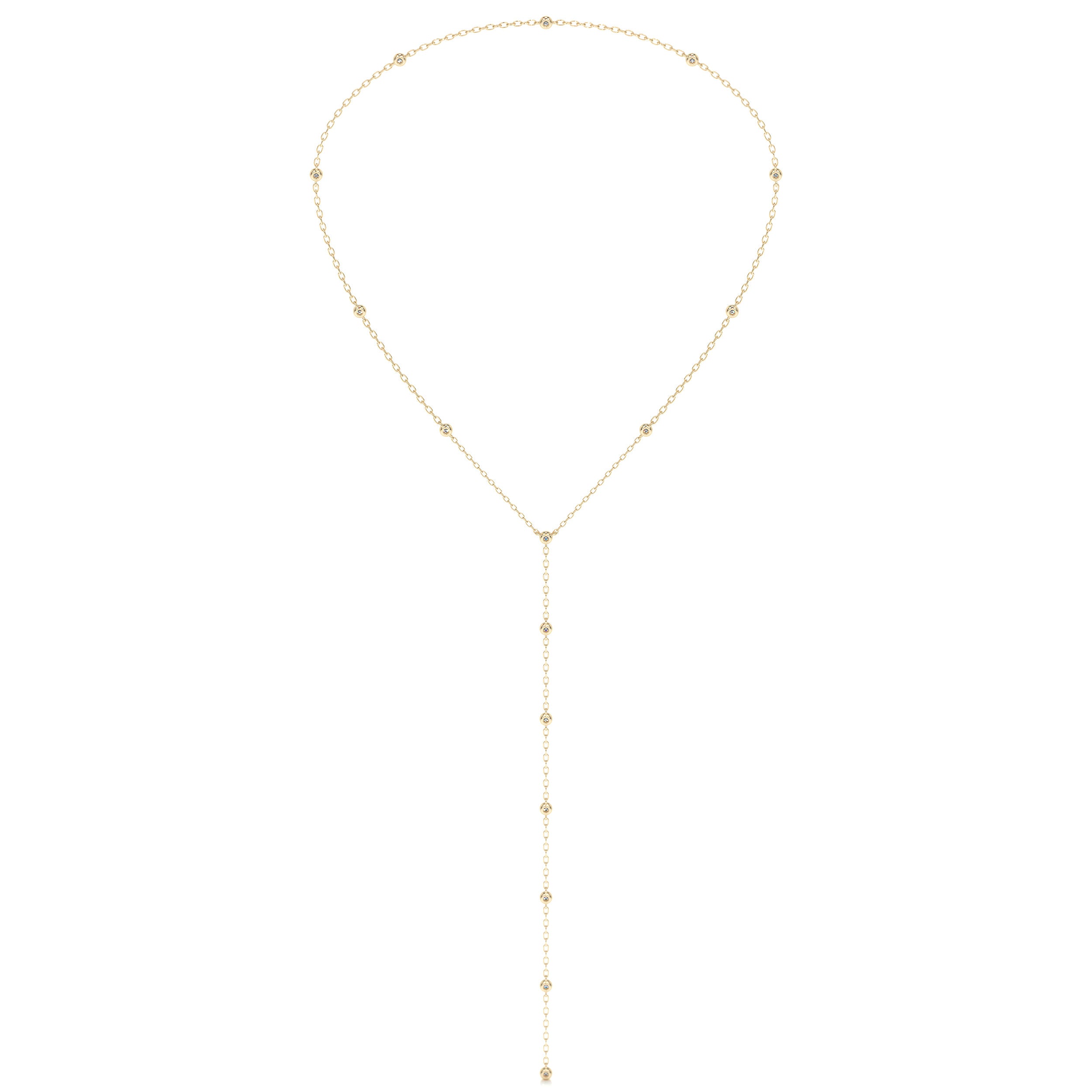 Tie Diamonds Necklace   (1.1 Carat) -18K Yellow Gold