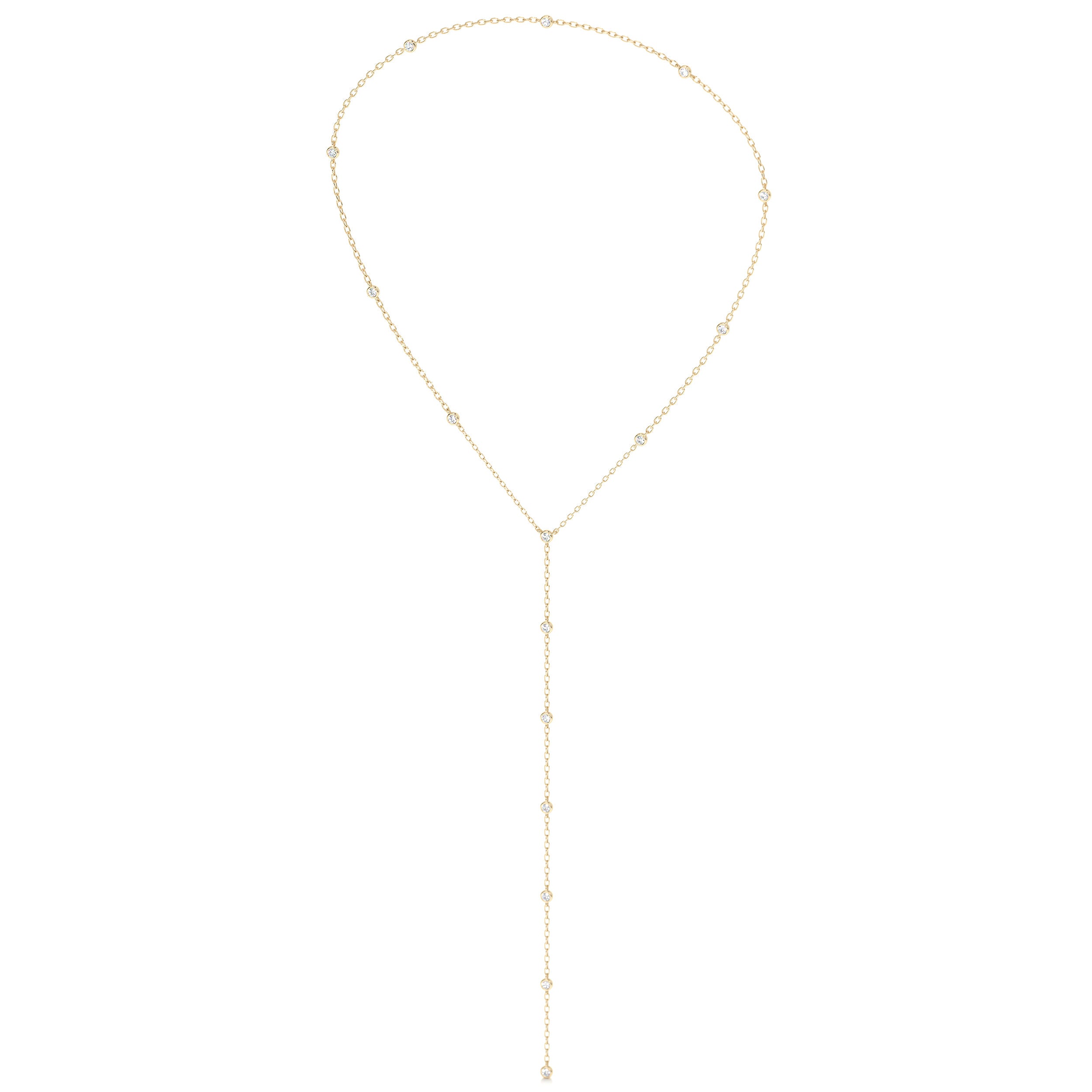 Tie Lab Grown Diamond Necklace   (1.1 Carat) -18K Yellow Gold