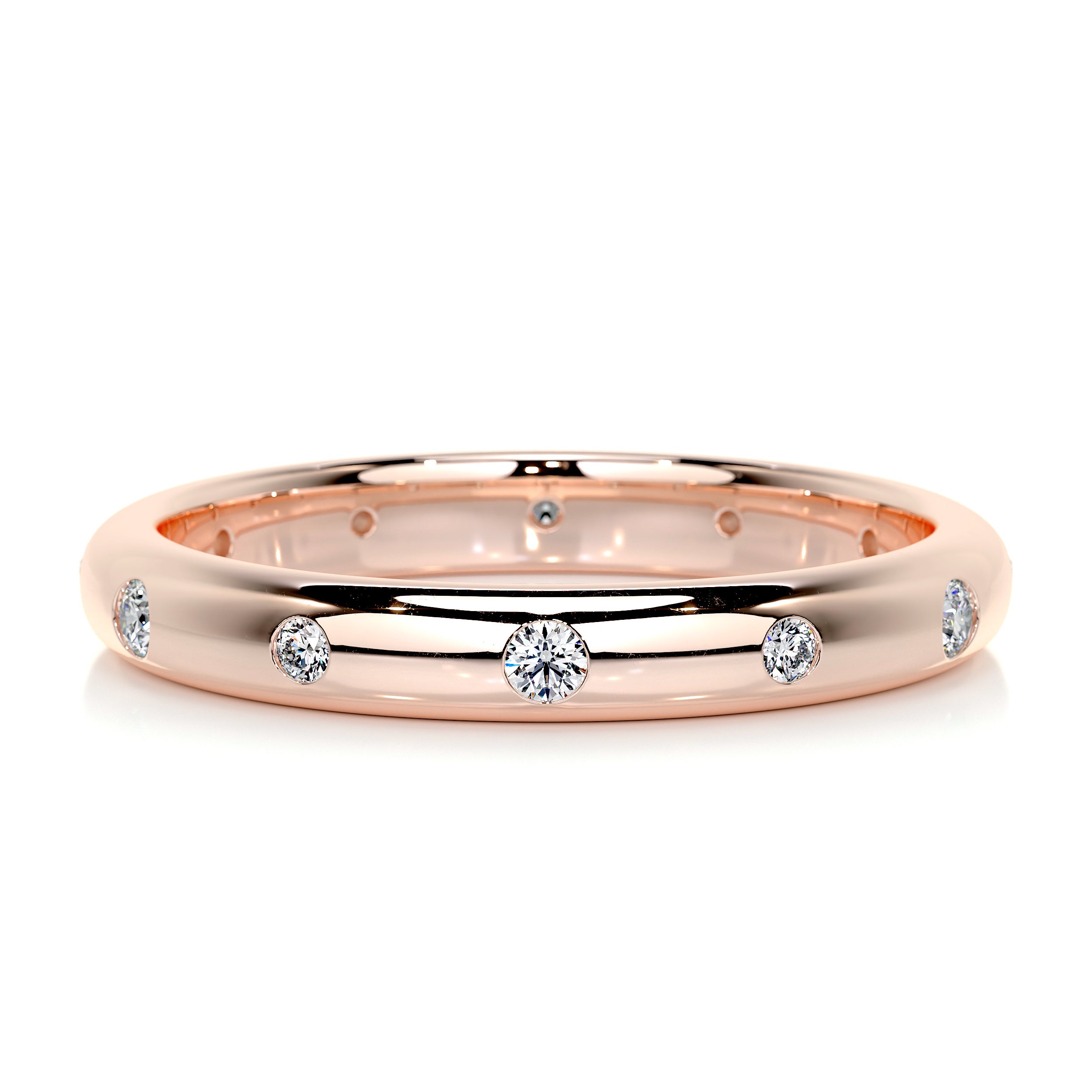 Zara Diamond Wedding Ring   (0.18 Carat) -14K Rose Gold