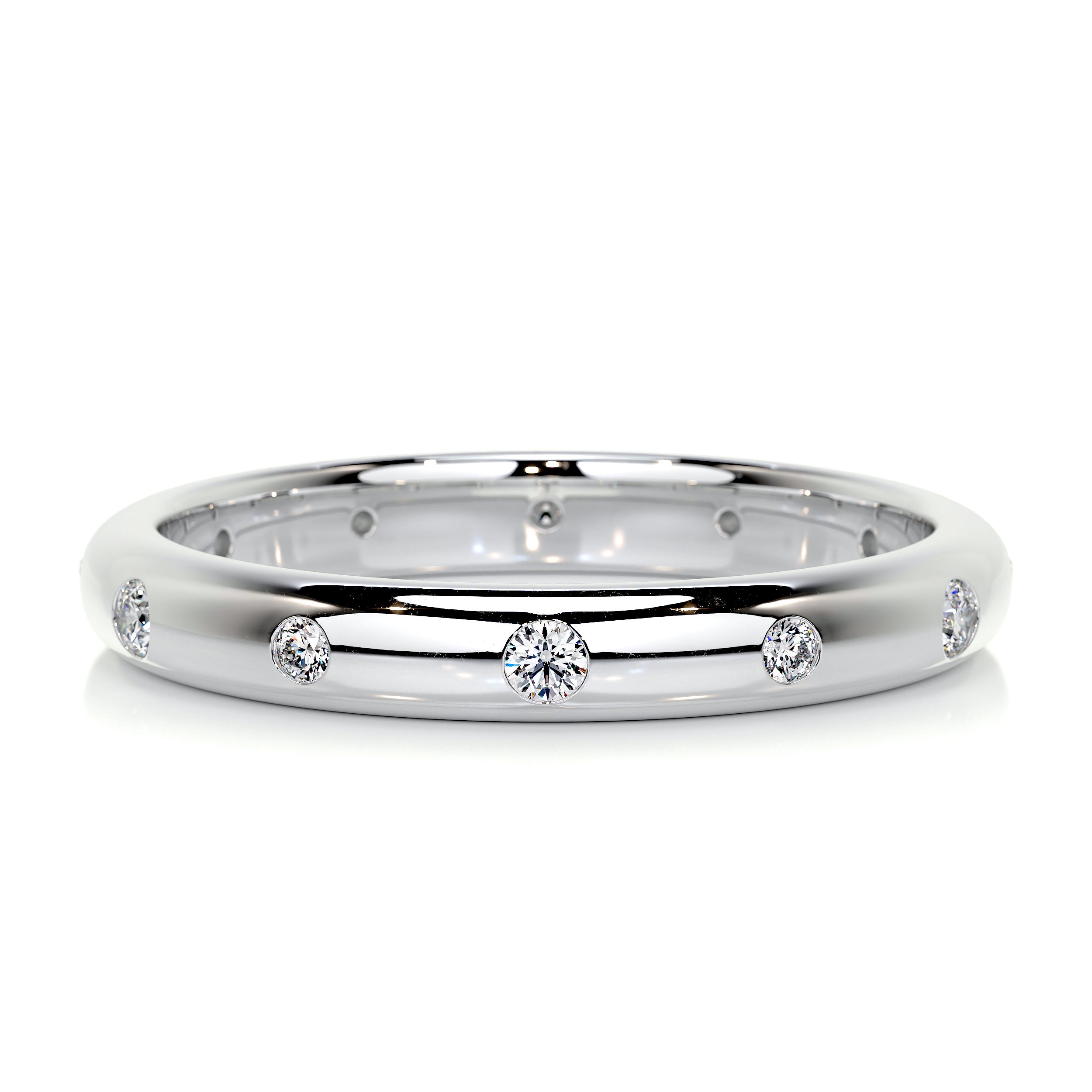 Zara Diamond Wedding Ring   (0.18 Carat) -18K White Gold