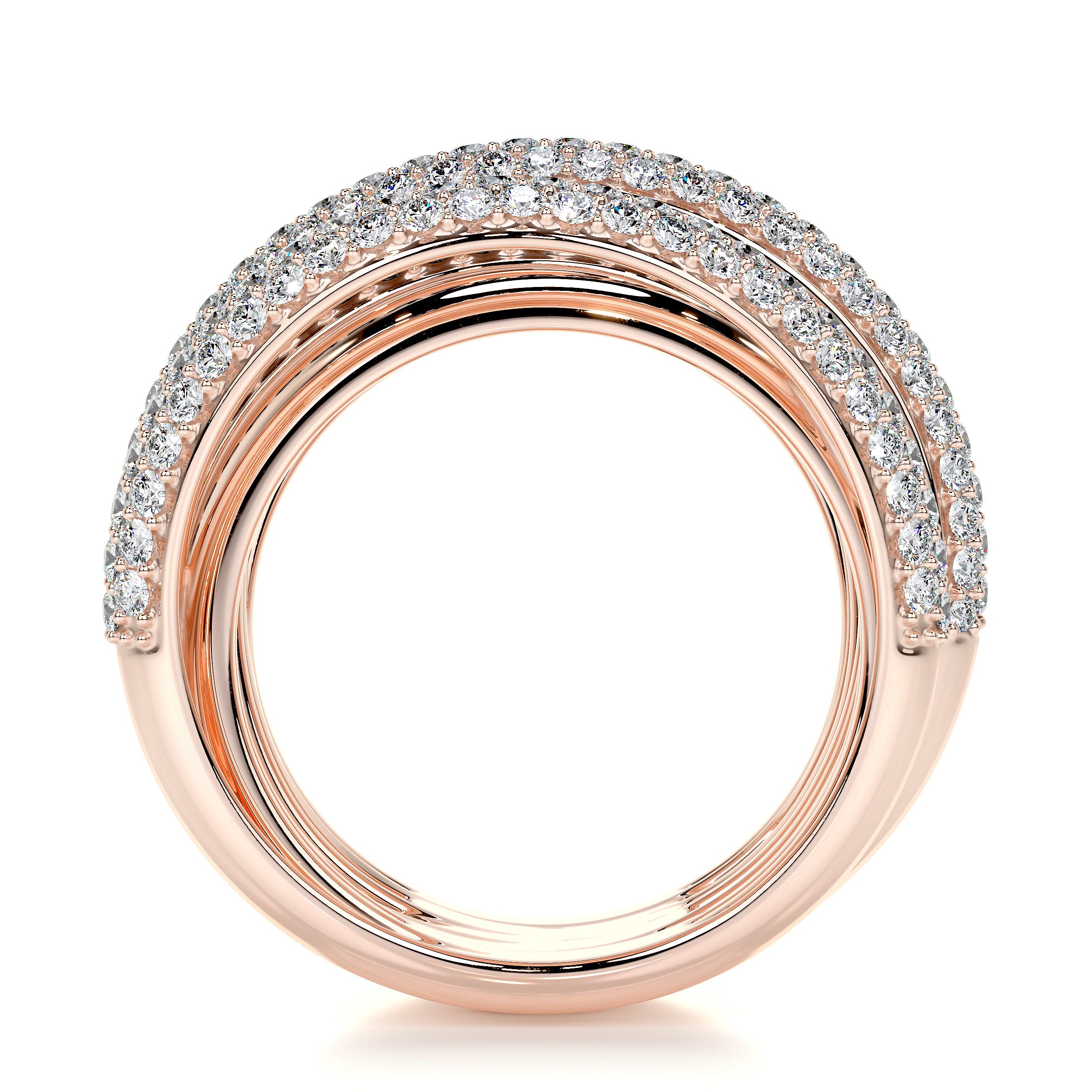 Aurora Black & White Lab Grown Diamond Wedding Ring   (3 Carat) -14K Rose Gold