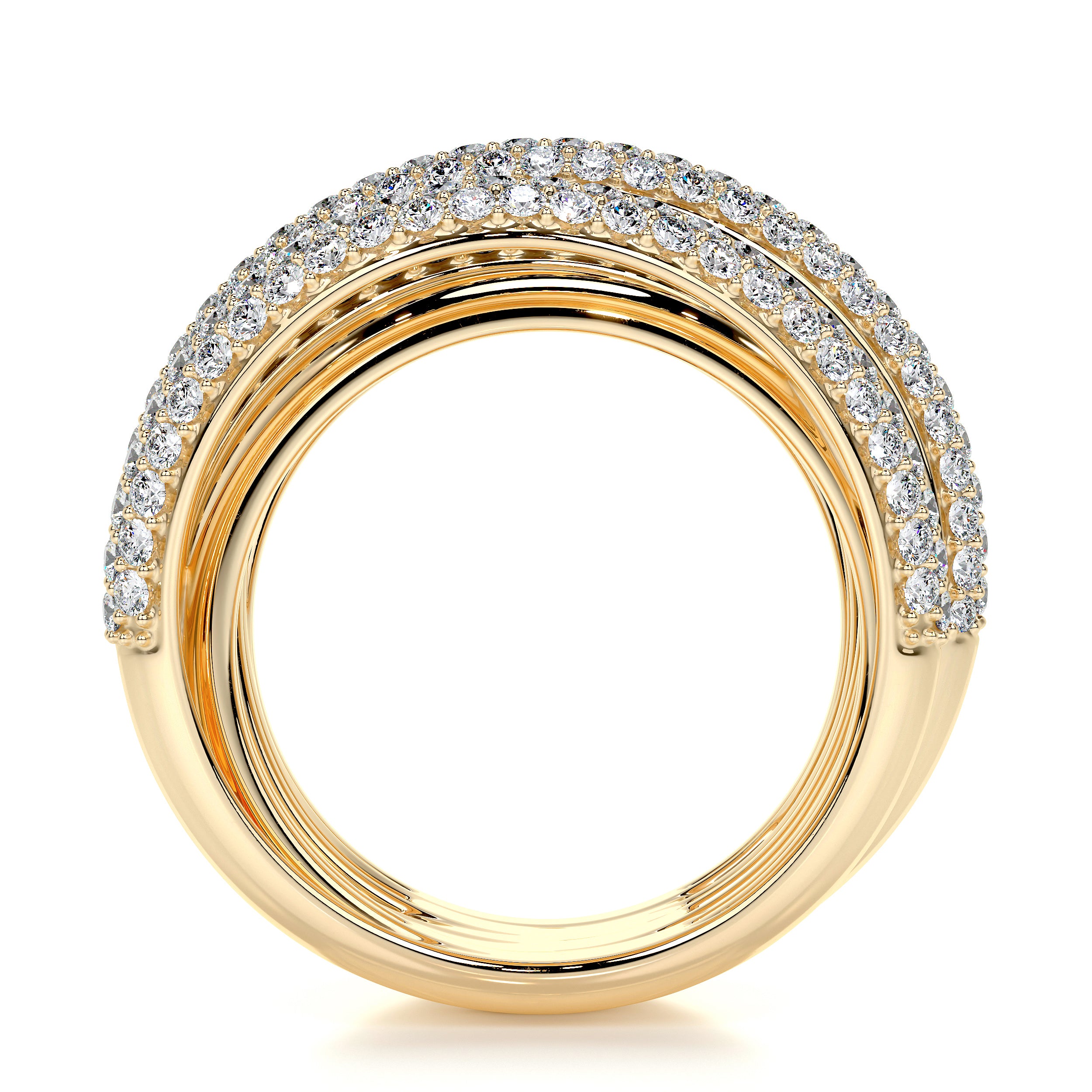 Aurora Black & White Lab Grown Diamond Wedding Ring   (3 Carat) -18K Yellow Gold