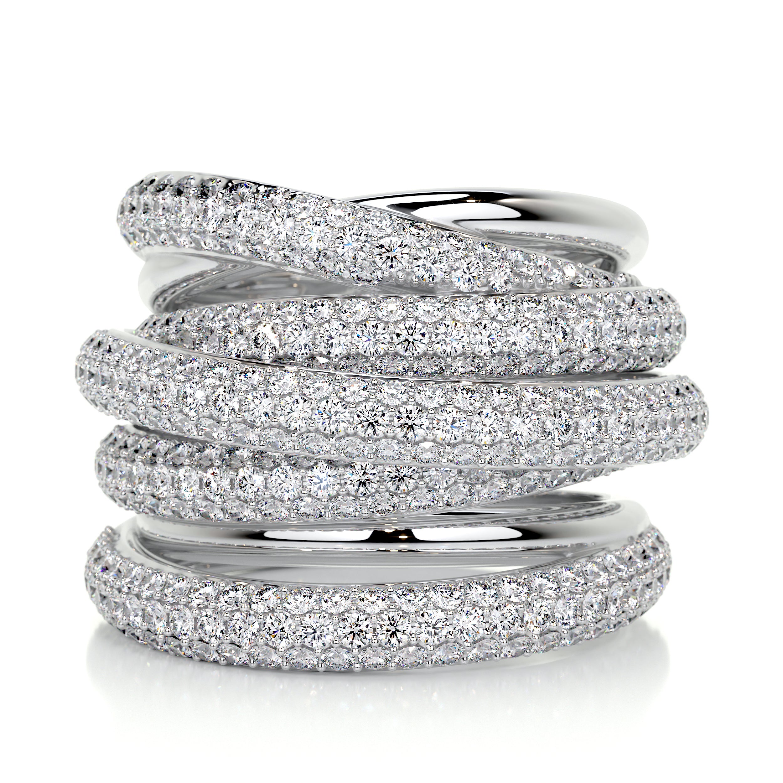 Aurora Diamond Wedding Ring   (3 Carat) -18K White Gold
