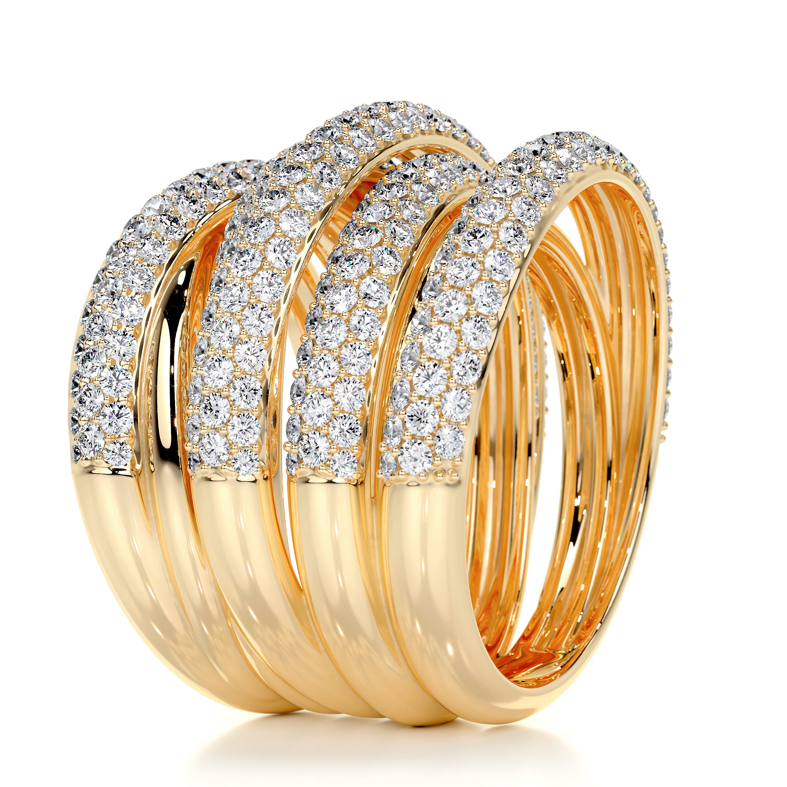 Aurora Diamond Wedding Ring   (3 Carat) -18K Yellow Gold