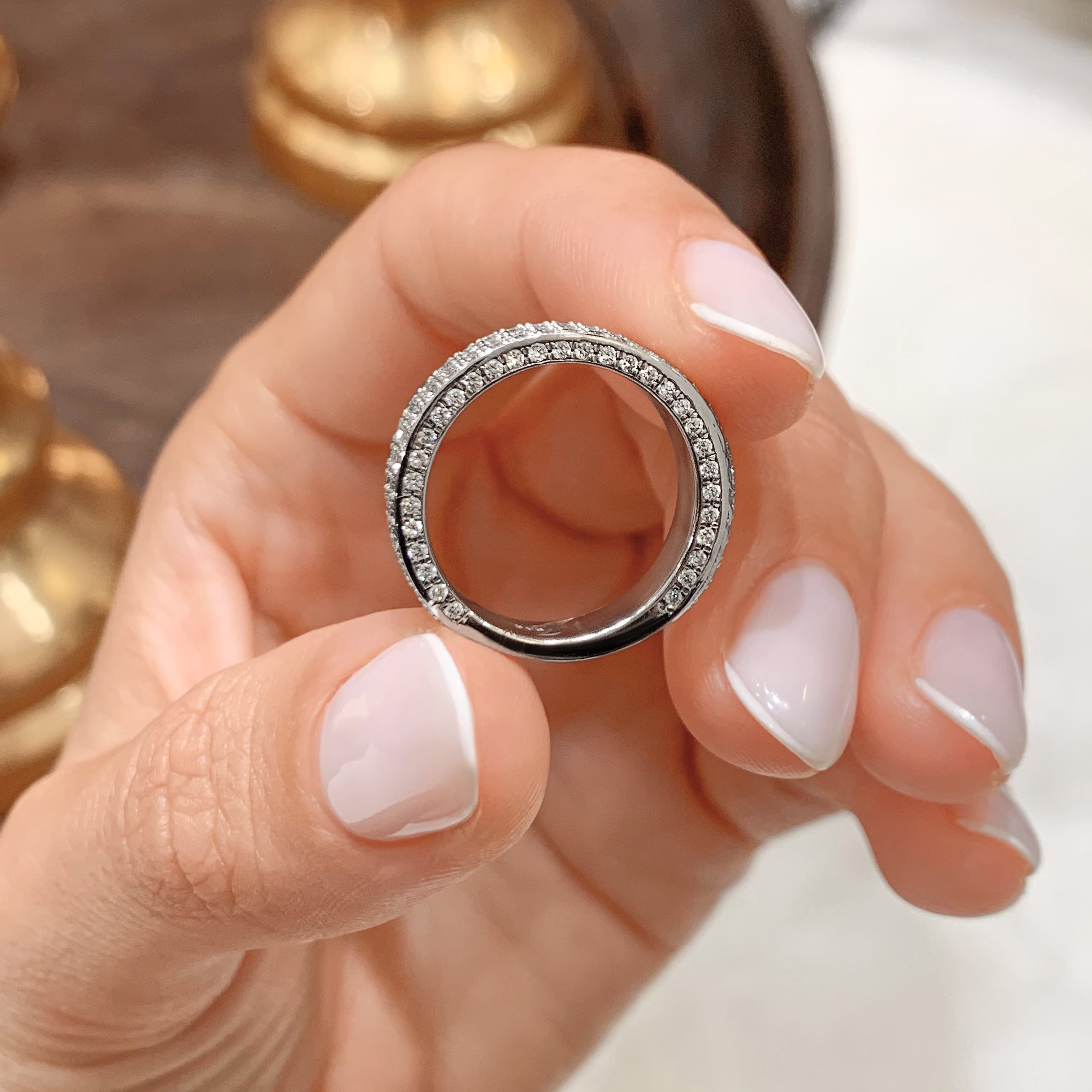 Vera Diamond Wedding Ring   (1.3 Carat) -14K White Gold