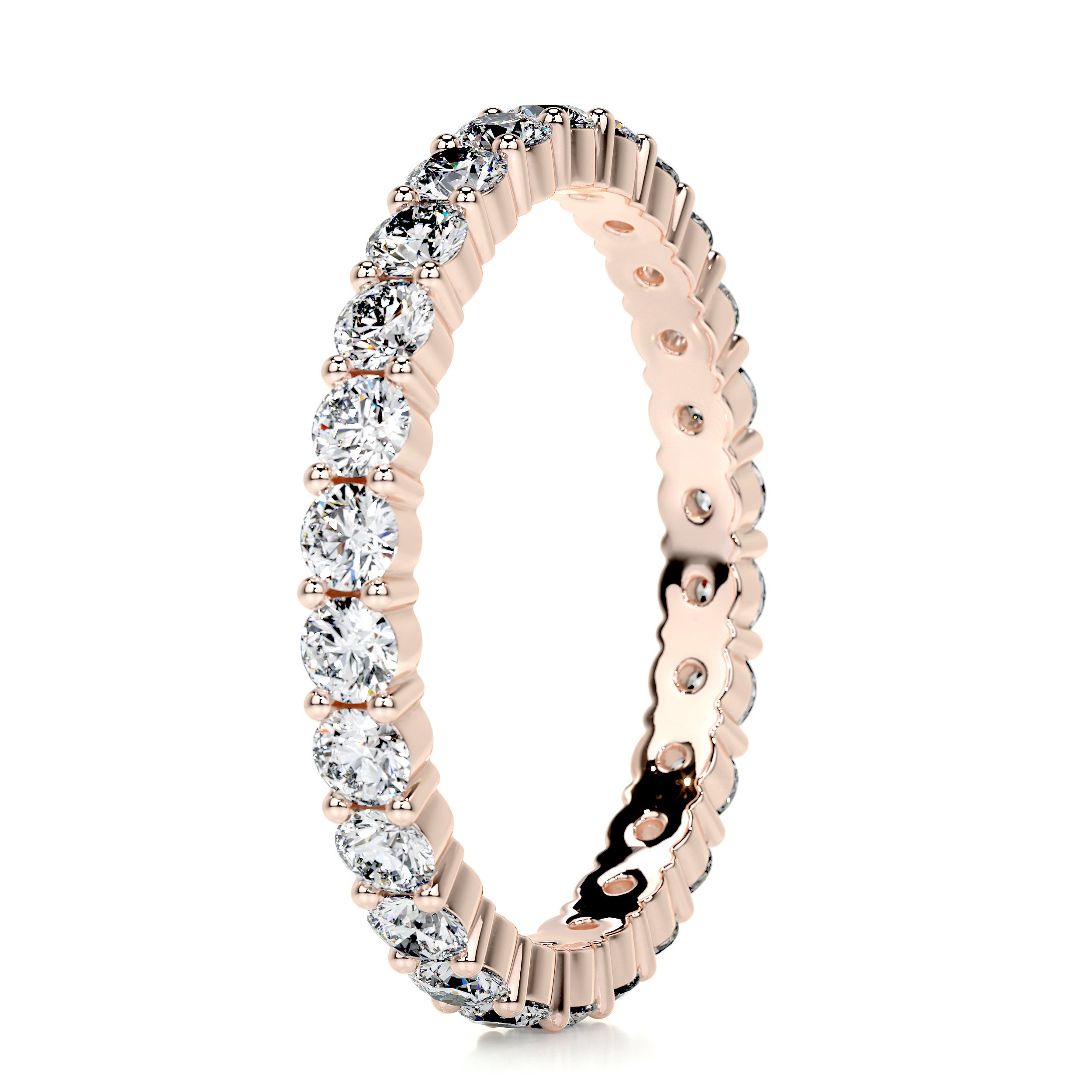 Trinity Eternity Wedding Ring   (0.9 Carat) -14K Rose Gold