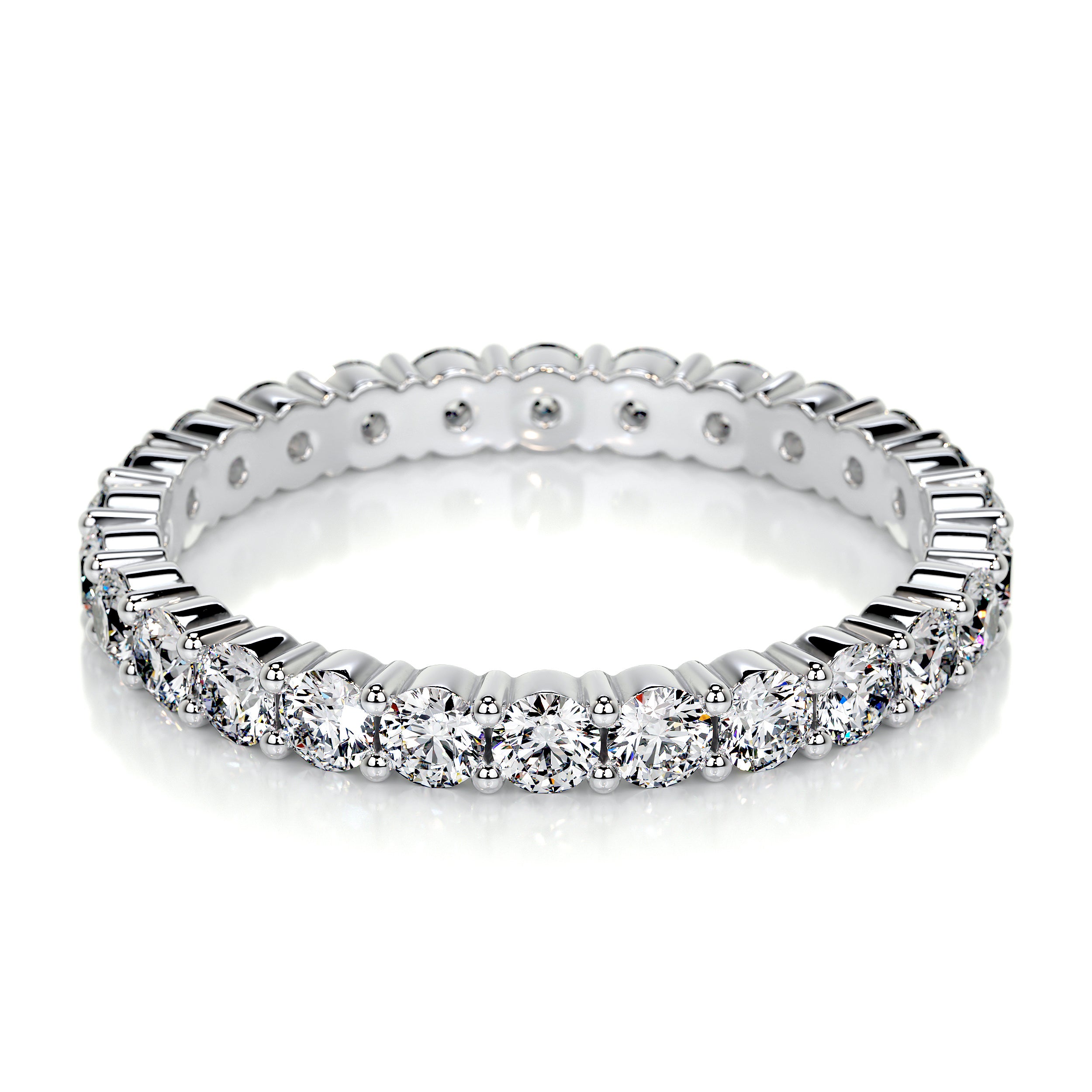Trinity Lab Grown Eternity Wedding Ring   (0.9 Carat) -14K White Gold