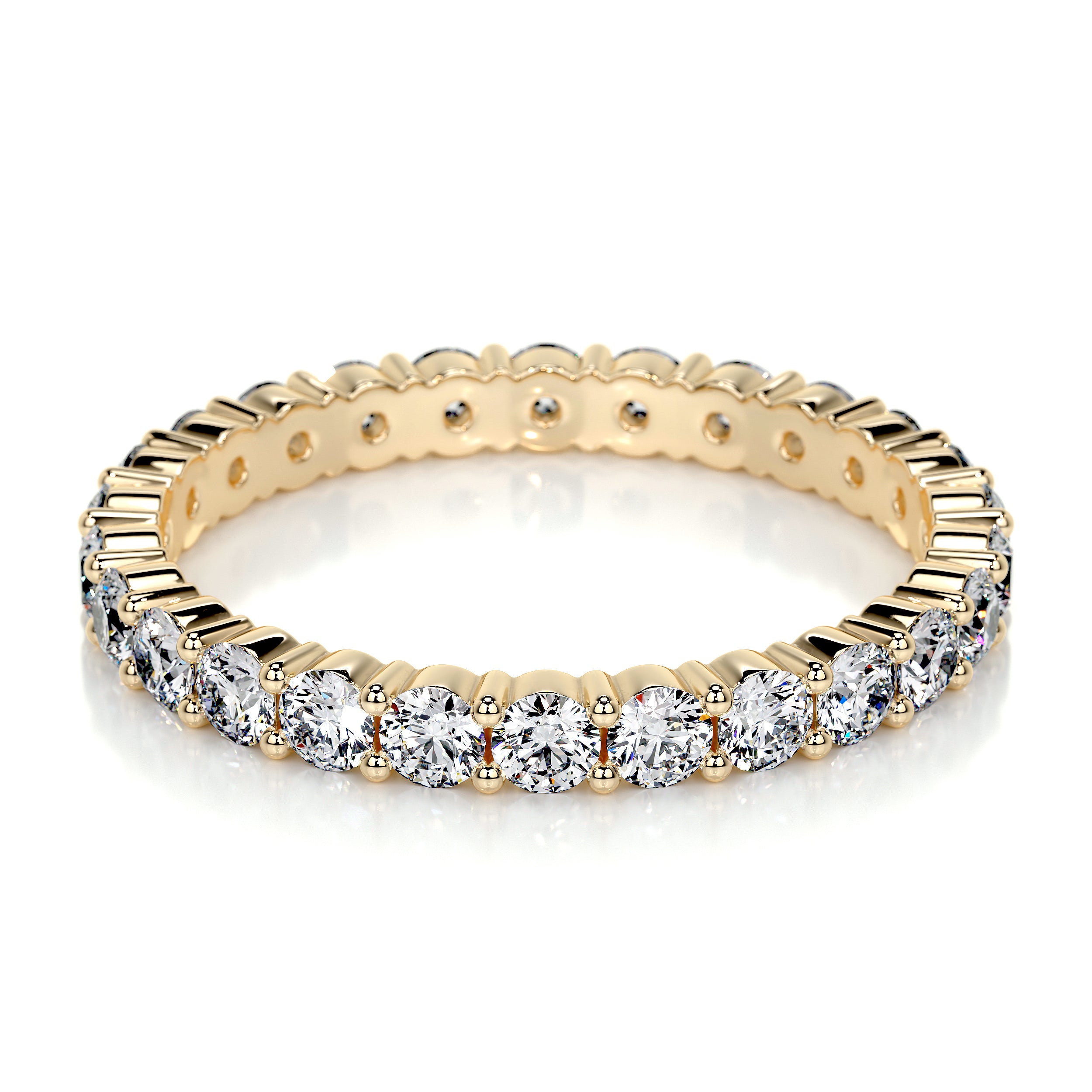 Trinity Lab Grown Eternity Wedding Ring   (0.9 Carat) -18K Yellow Gold