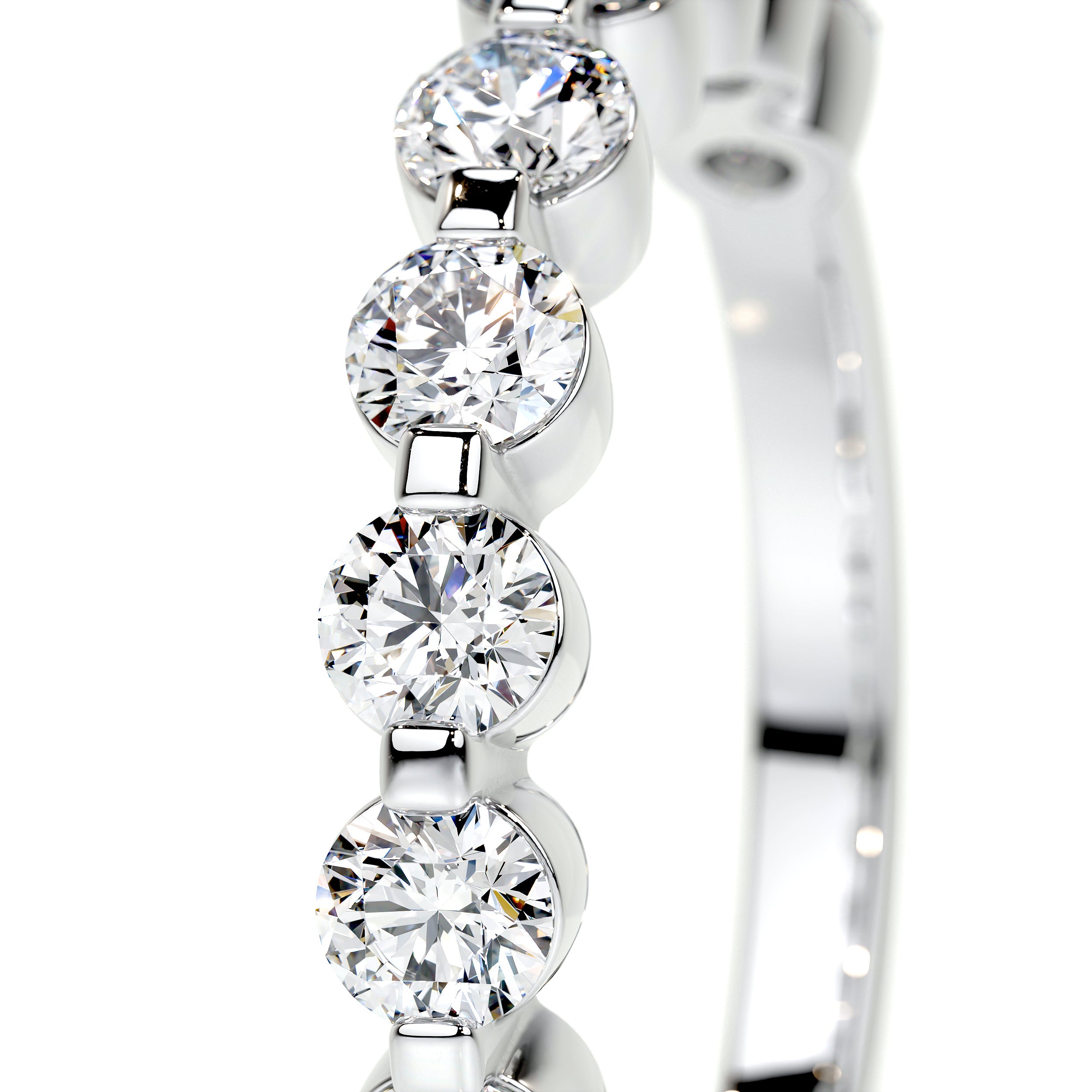 Josie Lab Grown Half-Eternity Wedding Ring   (1 Carat) -18K White Gold