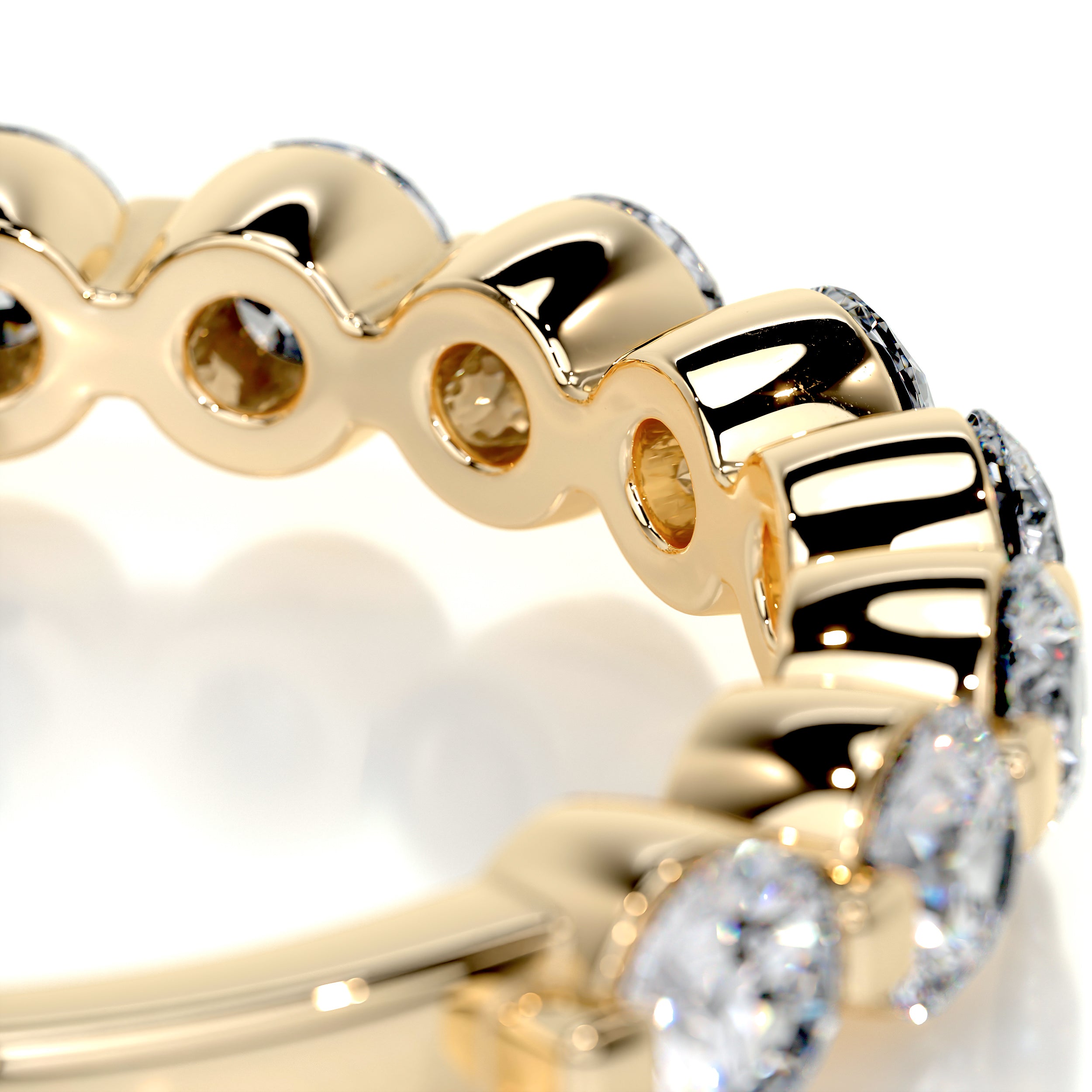 Josie Half-Eternity Wedding Ring   (1 Carat) -18K Yellow Gold