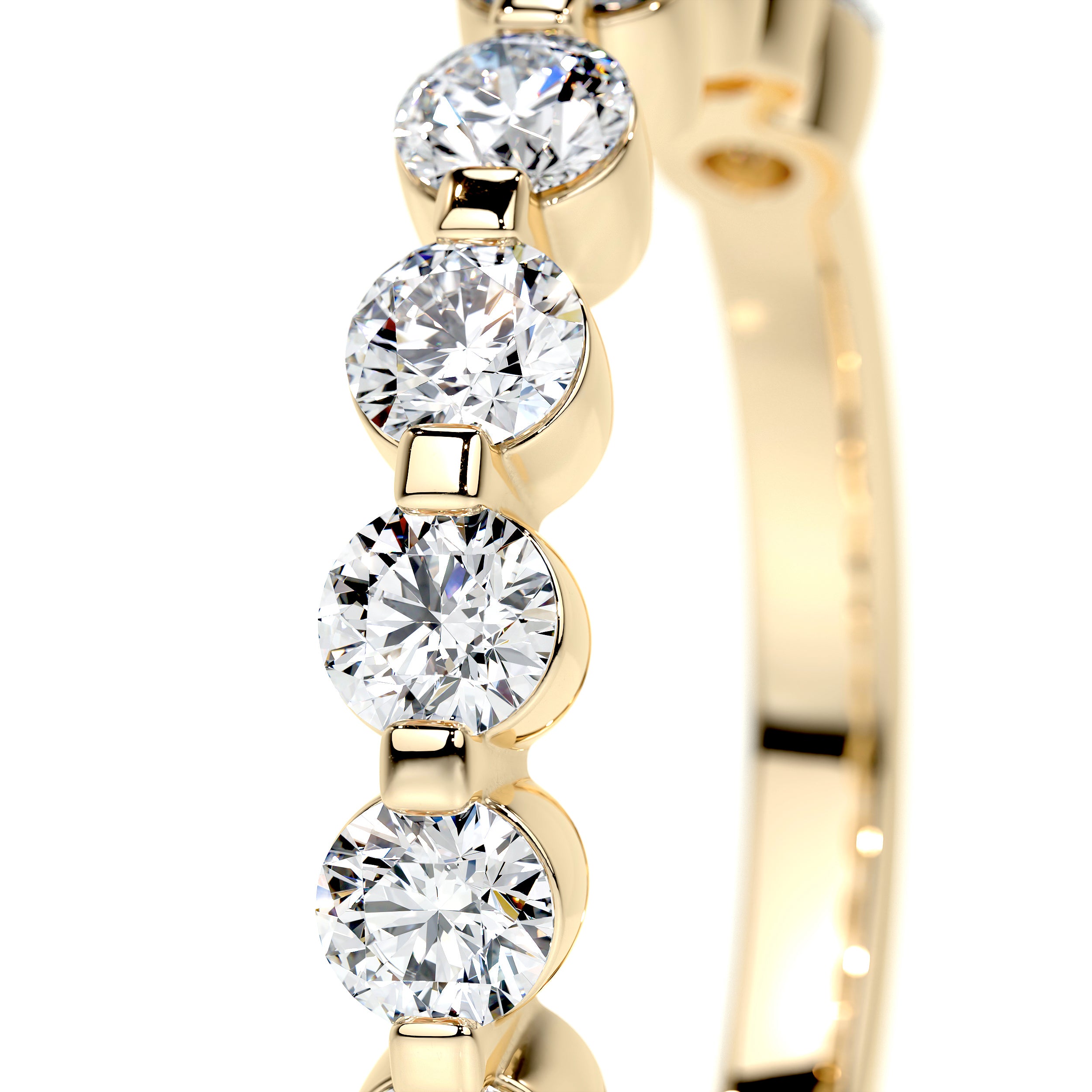 Josie Lab Grown Half-Eternity Wedding Ring   (1 Carat) -18K Yellow Gold