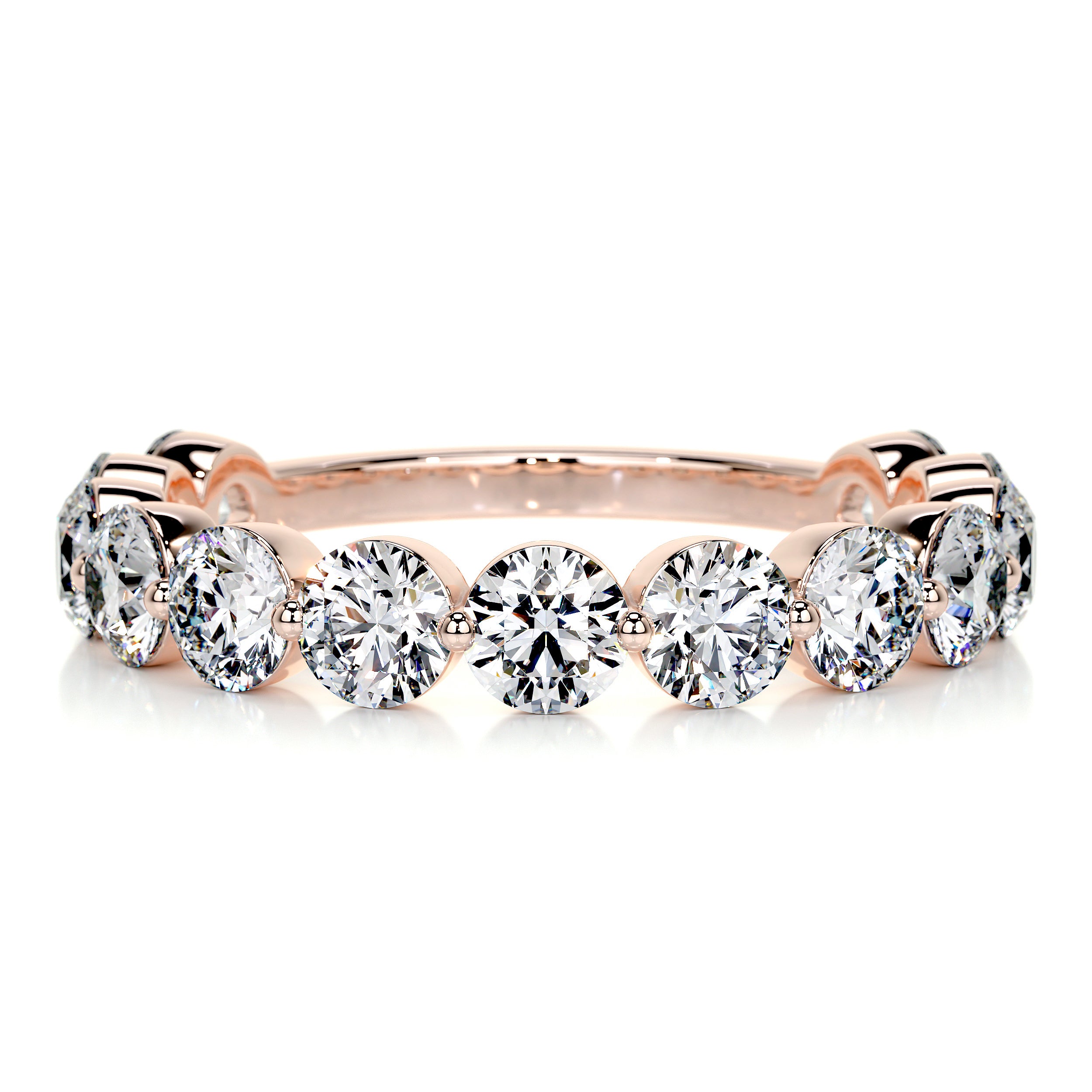 Josie Half-Eternity Wedding Ring   (2 Carat) -14K Rose Gold