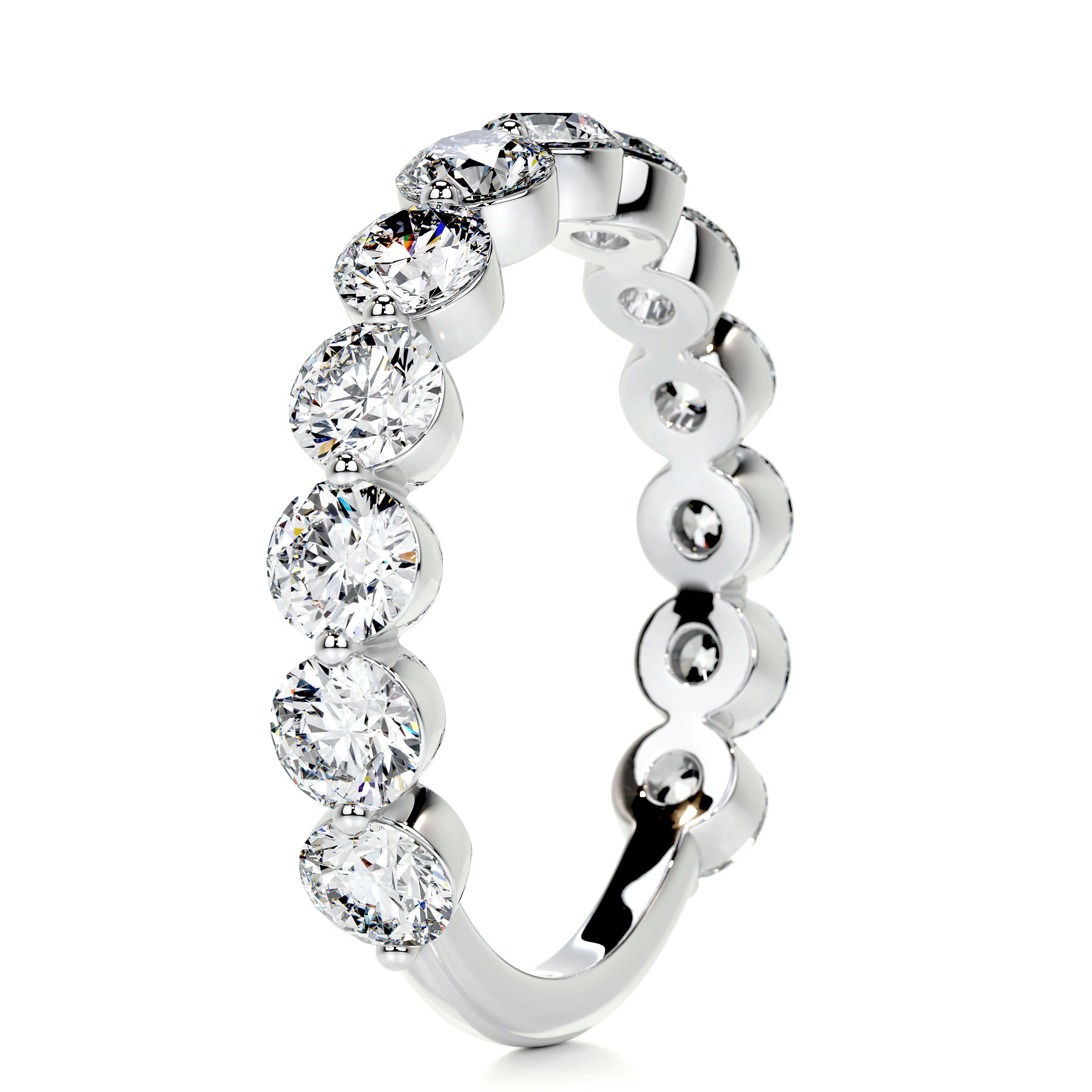 Josie Half-Eternity Wedding Ring   (2 Carat) -18K White Gold
