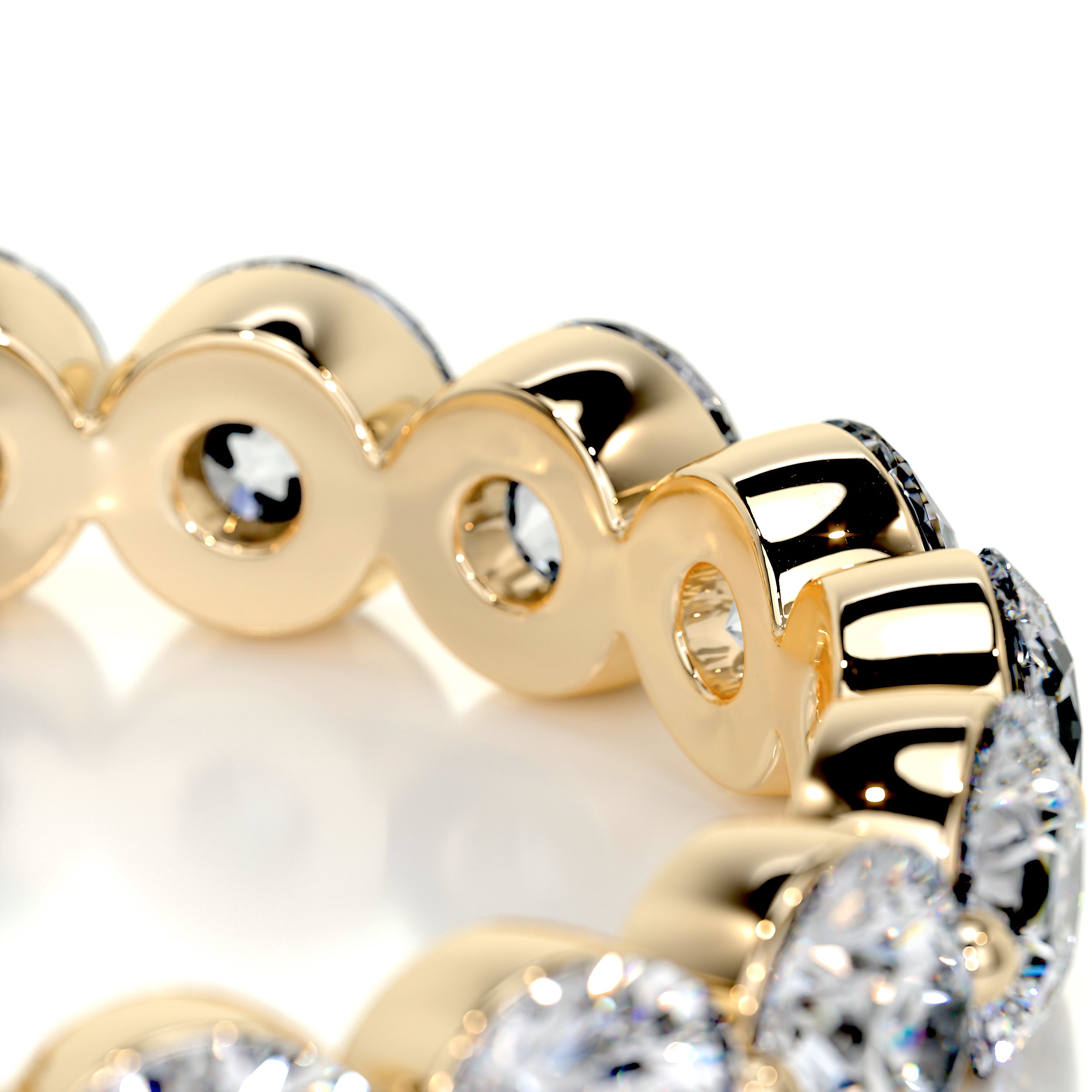 Josie Half-Eternity Wedding Ring   (2 Carat) -18K Yellow Gold