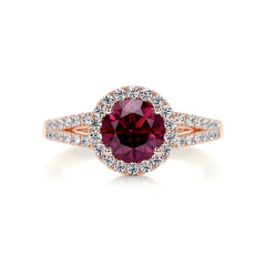 Hazel Gemstone & Diamonds Ring (1.25 Carat) -14K Rose Gold