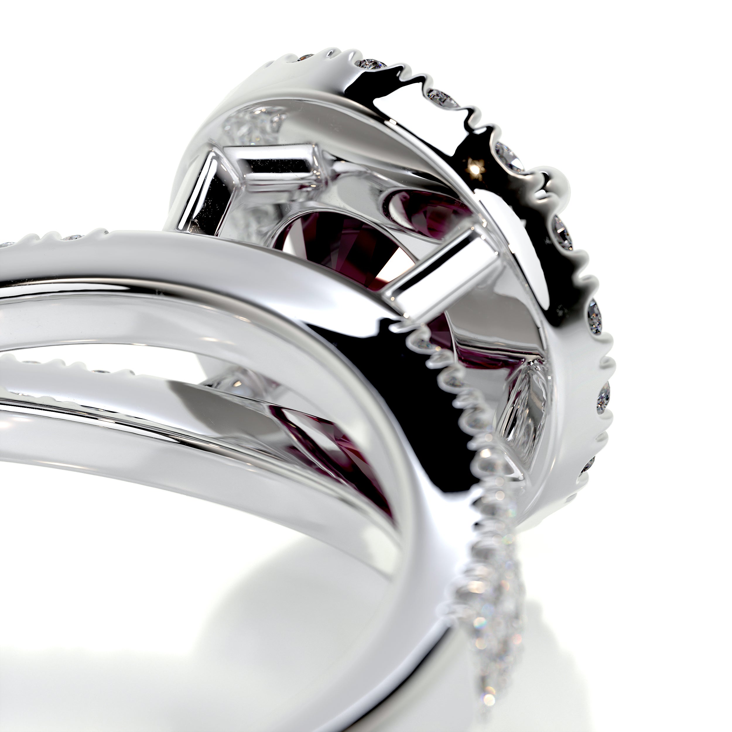 Hazel Gemstone & Diamonds Ring   (1.25 Carat) -14K White Gold