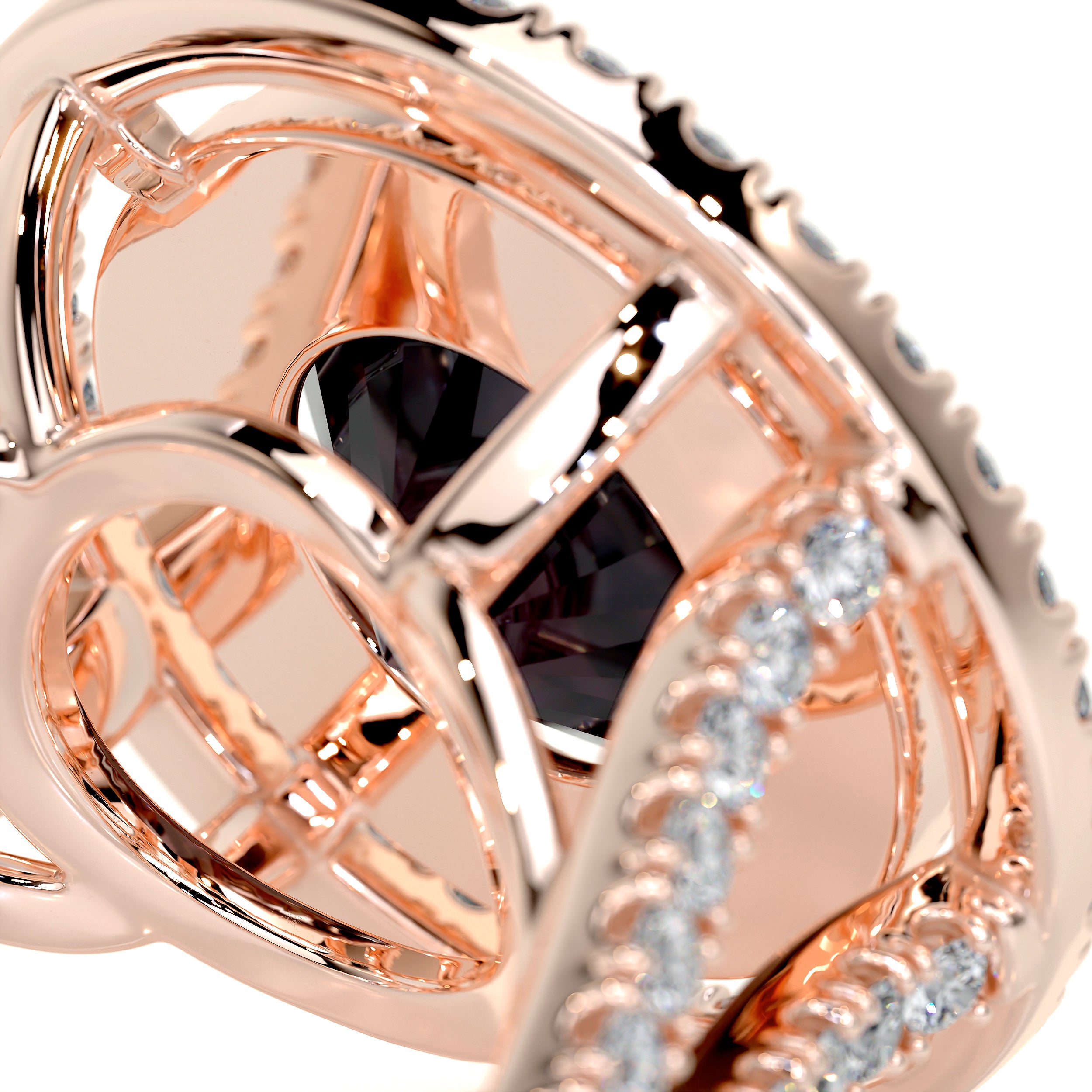 Naomi Gemstone & Diamonds Ring   (5 Carat) -14K Rose Gold