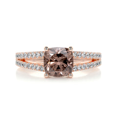 Sadie Champagne Gemstone & Diamonds Ring (2 Carat) -14K Rose Gold