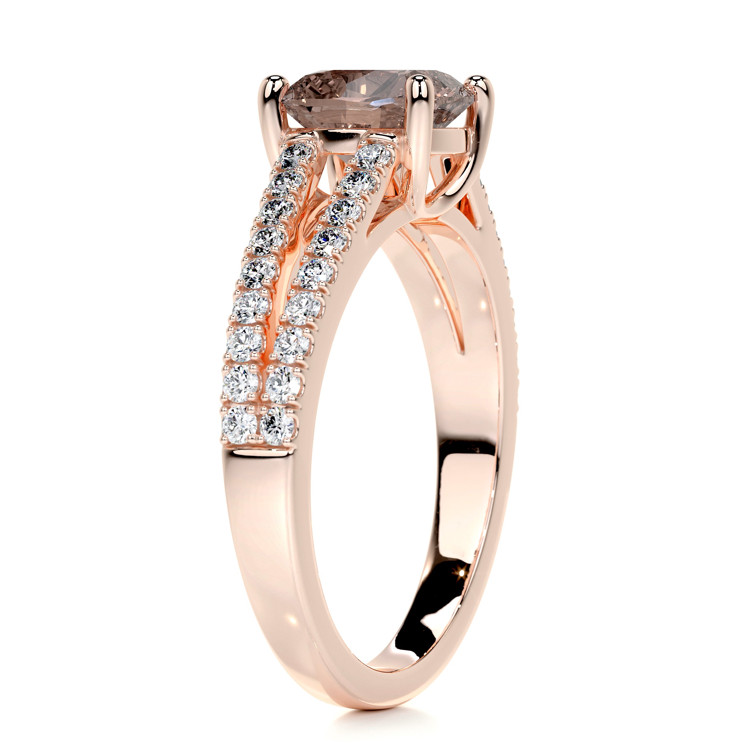Sadie Gemstone & Diamonds Ring   (2 Carat) -14K Rose Gold